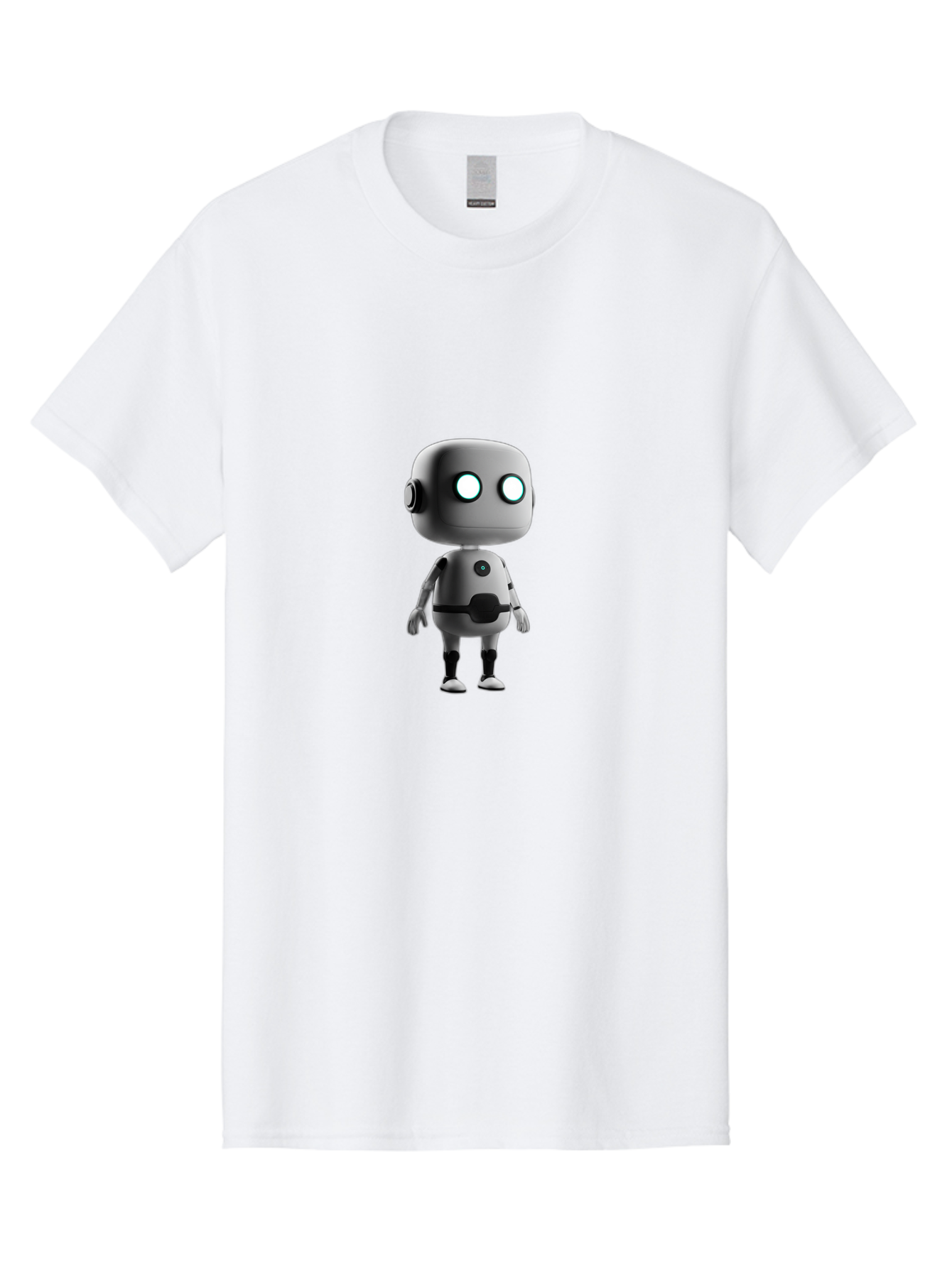 Robot-4 Men'S Graphic Tee, 100% Cotton, Comfortable Casual Summer Wear, Machine Washable, 3D Robot, Artificial Intelligence, Futuristic Design, Metallic Robot Body, Round Head, Glowing Eyes, Mechanical Limbs, Robot Character Model, Bab344