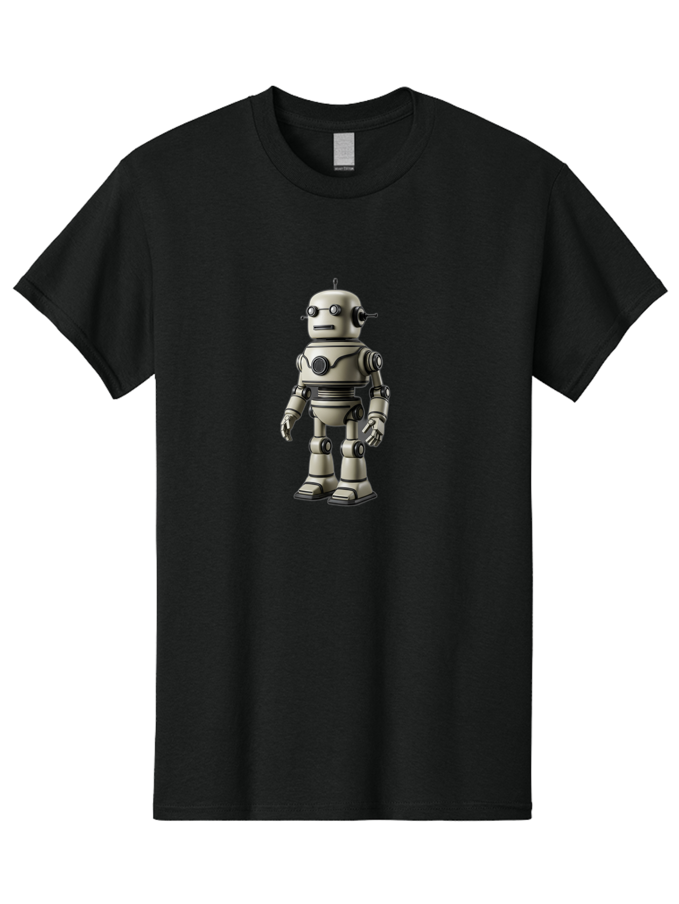 Robot-5 Men'S Graphic Tee, 100% Cotton, Comfortable Casual Summer Wear, Machine Washable, Robot Character, Artificial Intelligence, Mechanical Being, Metallic Body, Futuristic Design, Robotic Features, Cartoonish Style, Digital Illustration, Bab345
