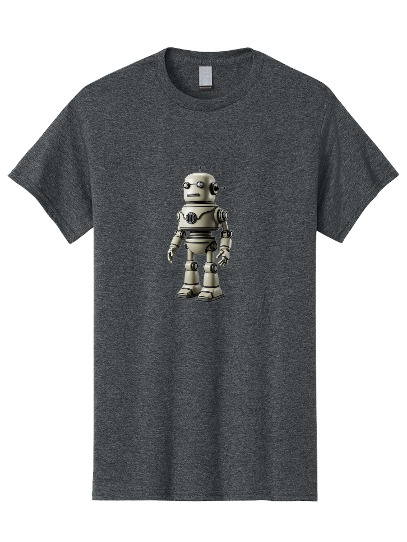 Robot-5 Men'S Graphic Tee, 100% Cotton, Comfortable Casual Summer Wear, Machine Washable, Robot Character, Artificial Intelligence, Mechanical Being, Metallic Body, Futuristic Design, Robotic Features, Cartoonish Style, Digital Illustration, Bab345
