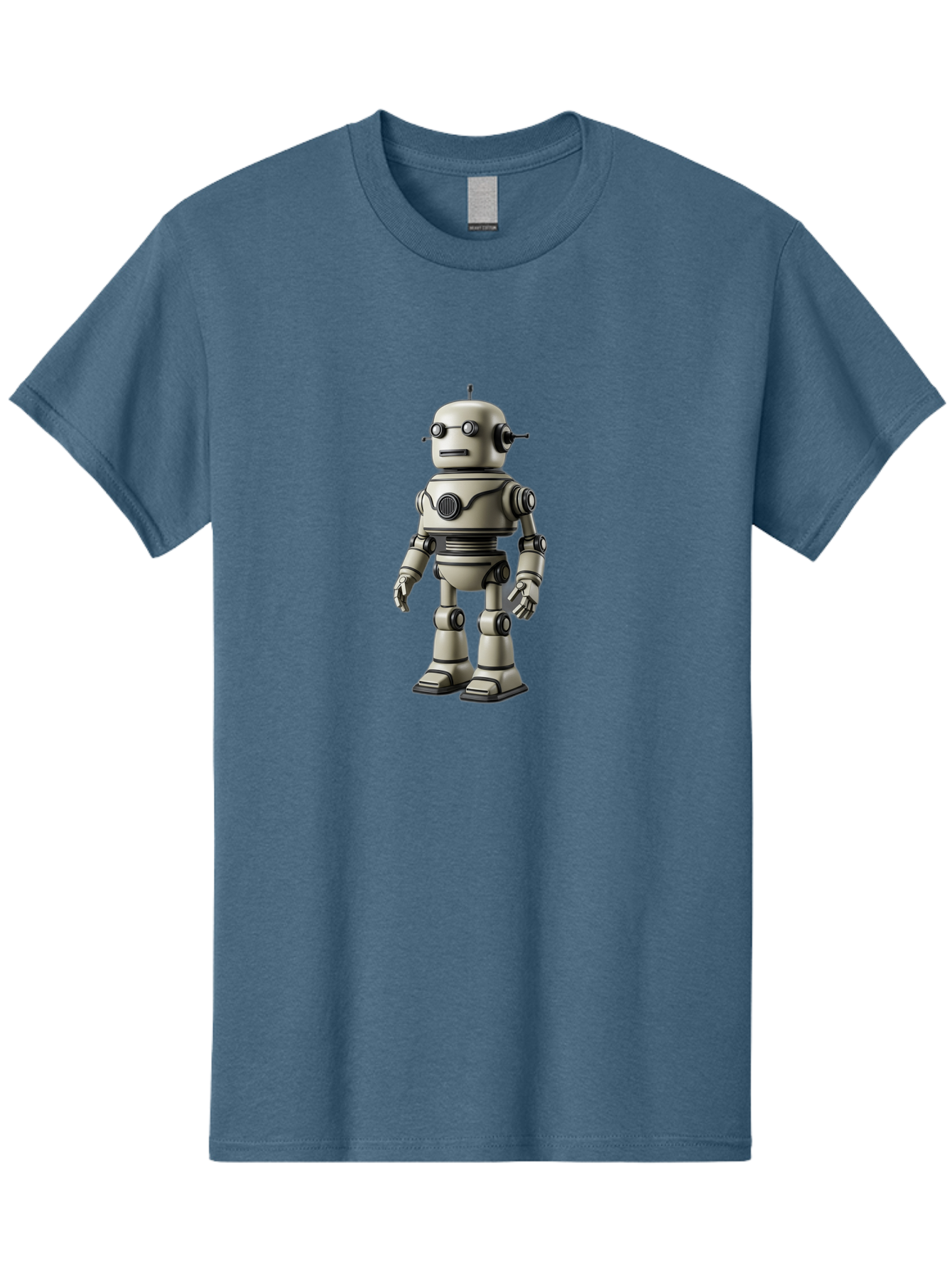 Robot-5 Men'S Graphic Tee, 100% Cotton, Comfortable Casual Summer Wear, Machine Washable, Robot Character, Artificial Intelligence, Mechanical Being, Metallic Body, Futuristic Design, Robotic Features, Cartoonish Style, Digital Illustration, Bab345