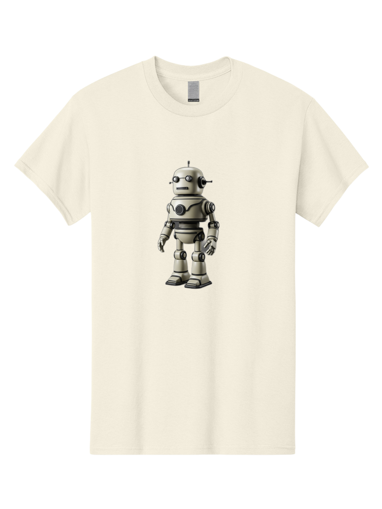 Robot-5 Men'S Graphic Tee, 100% Cotton, Comfortable Casual Summer Wear, Machine Washable, Robot Character, Artificial Intelligence, Mechanical Being, Metallic Body, Futuristic Design, Robotic Features, Cartoonish Style, Digital Illustration, Bab345