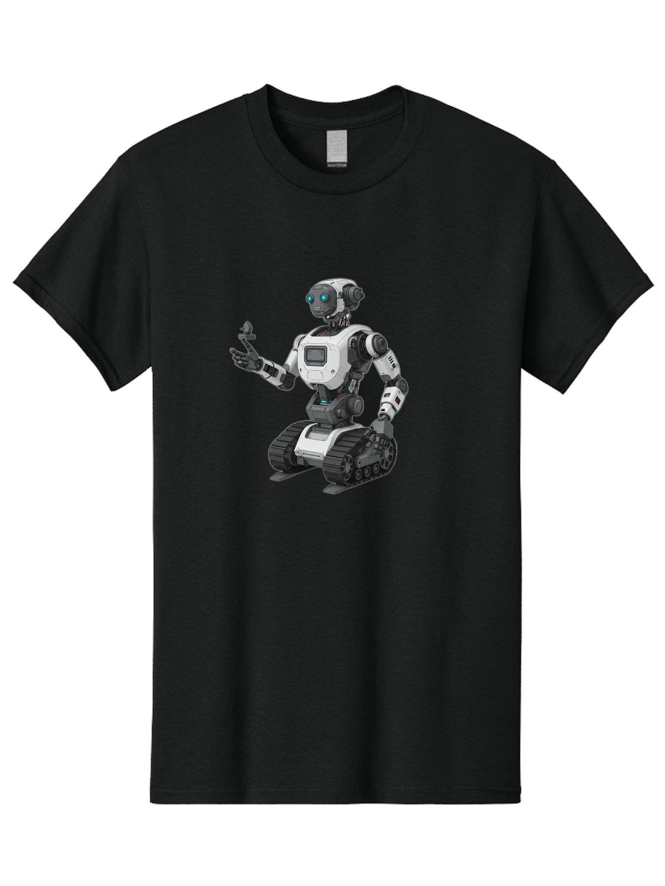 Robot-6 Men'S Graphic Tee, 100% Cotton, Comfortable Casual Summer Wear, Machine Washable, Robot With Tank Tracks, Artificial Intelligence, Futuristic Design, Robotic Technology, Cybernetic Robot, Machine Learning, Robotic Innovation Bab346