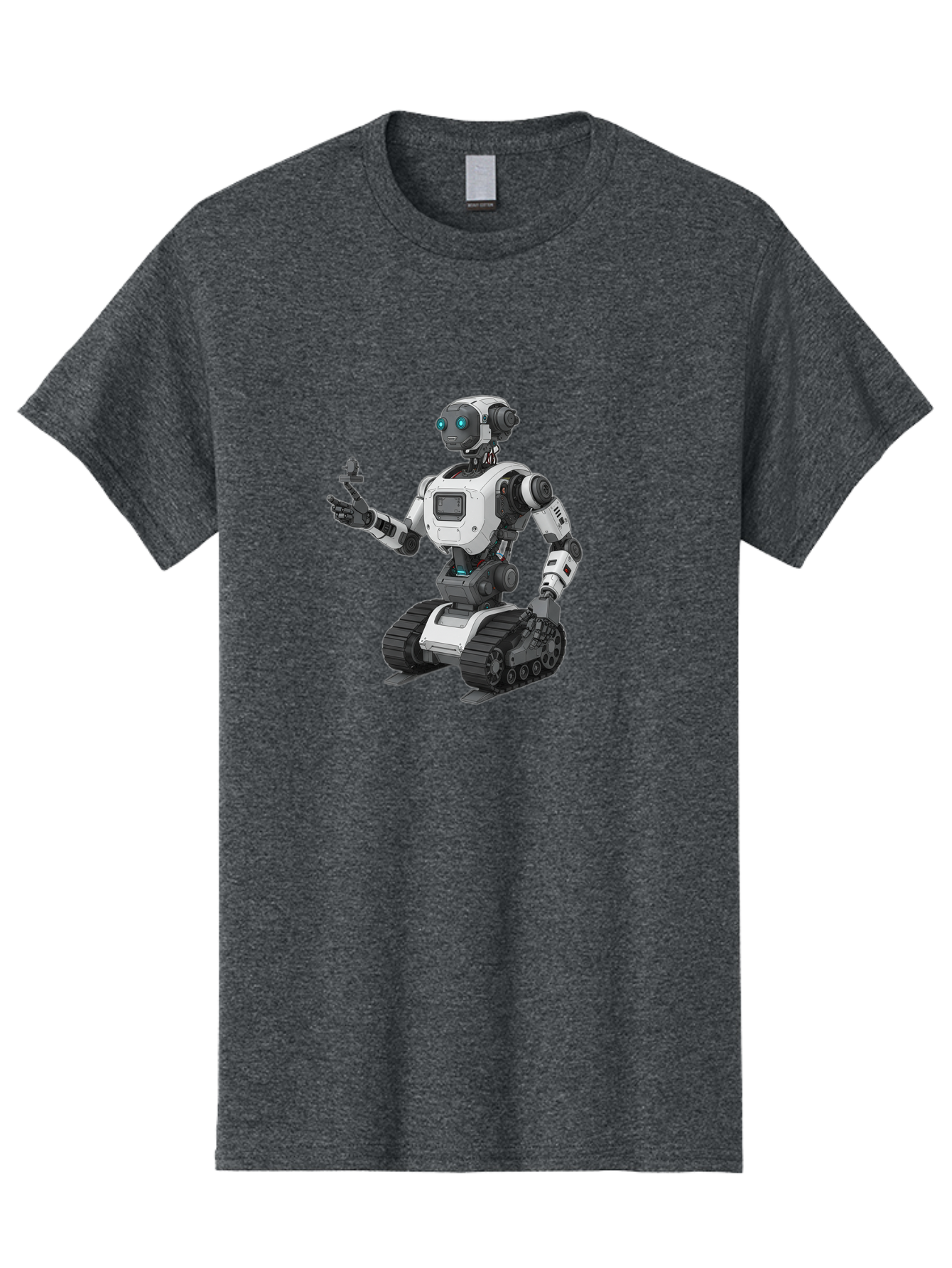 Robot-6 Men'S Graphic Tee, 100% Cotton, Comfortable Casual Summer Wear, Machine Washable, Robot With Tank Tracks, Artificial Intelligence, Futuristic Design, Robotic Technology, Cybernetic Robot, Machine Learning, Robotic Innovation Bab346
