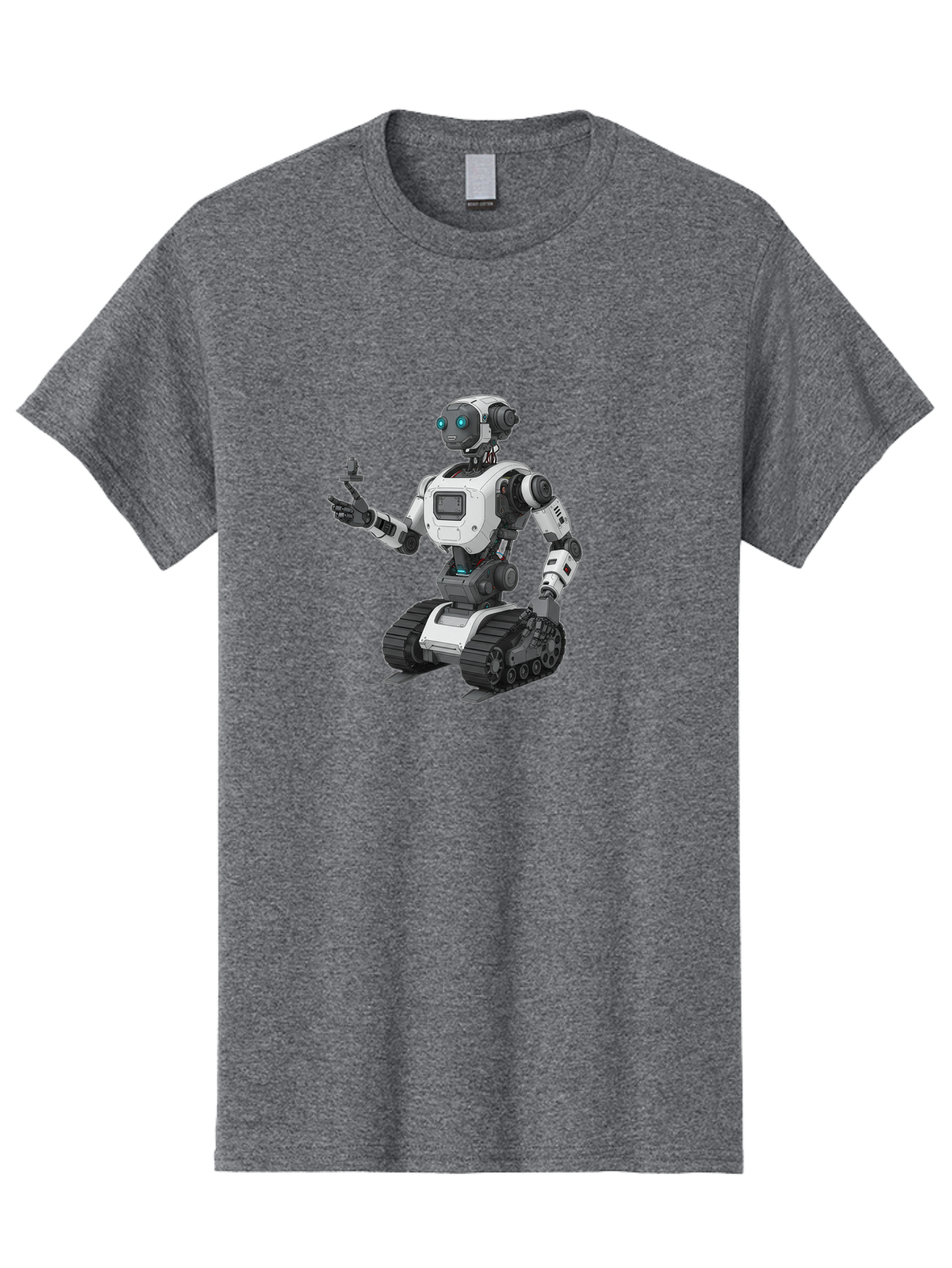 Robot-6 Men'S Graphic Tee, 100% Cotton, Comfortable Casual Summer Wear, Machine Washable, Robot With Tank Tracks, Artificial Intelligence, Futuristic Design, Robotic Technology, Cybernetic Robot, Machine Learning, Robotic Innovation Bab346