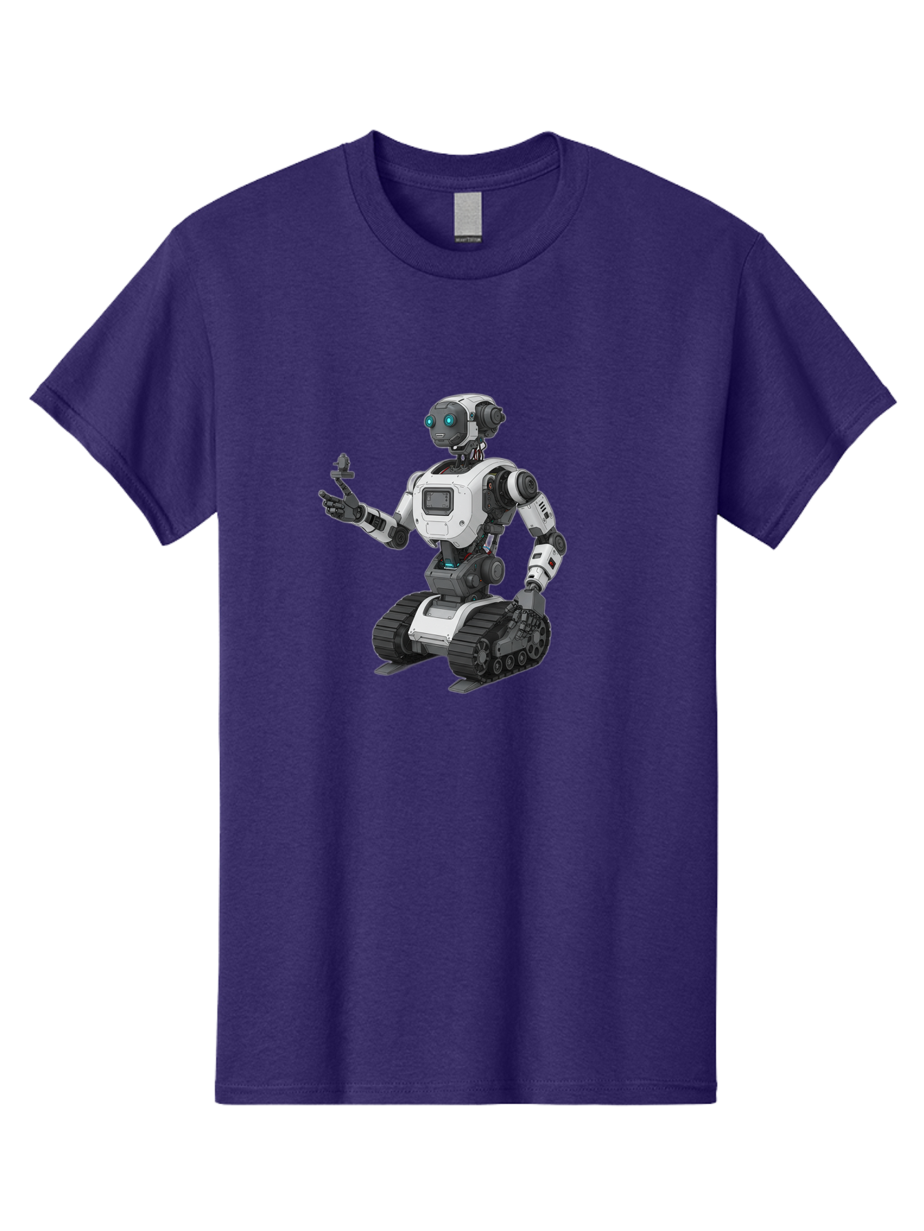Robot-6 Men'S Graphic Tee, 100% Cotton, Comfortable Casual Summer Wear, Machine Washable, Robot With Tank Tracks, Artificial Intelligence, Futuristic Design, Robotic Technology, Cybernetic Robot, Machine Learning, Robotic Innovation Bab346