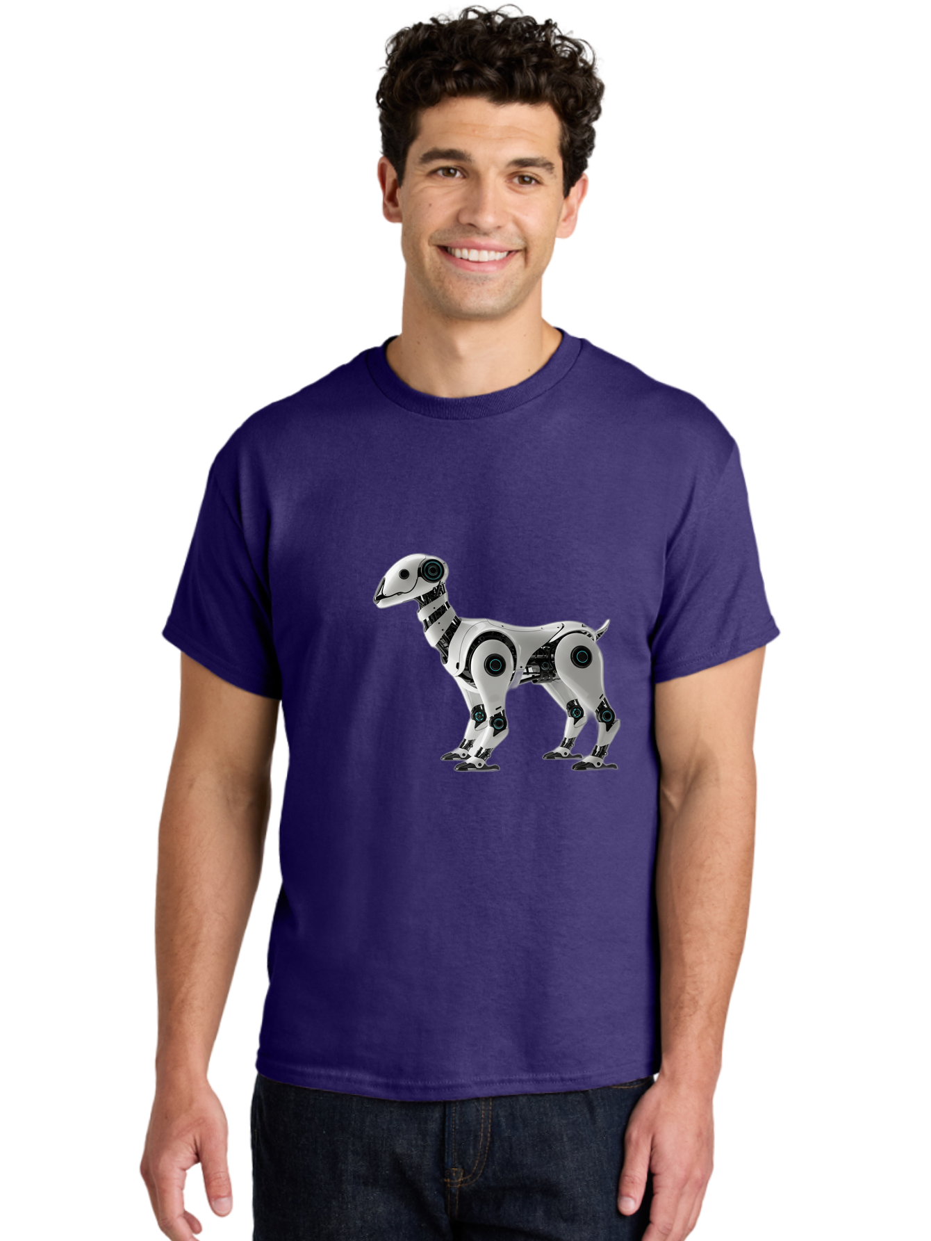 Robot-Dog Men'S Graphic Tee, 100% Cotton, Comfortable Casual Summer Wear, Machine Washable, Robotic Canine, Futuristic Design, Mechanical Pet, Artificial Intelligence, Tech-Savvy, Robotic Limbs, Modern Innovation, Cybernetic Creature, Bab349