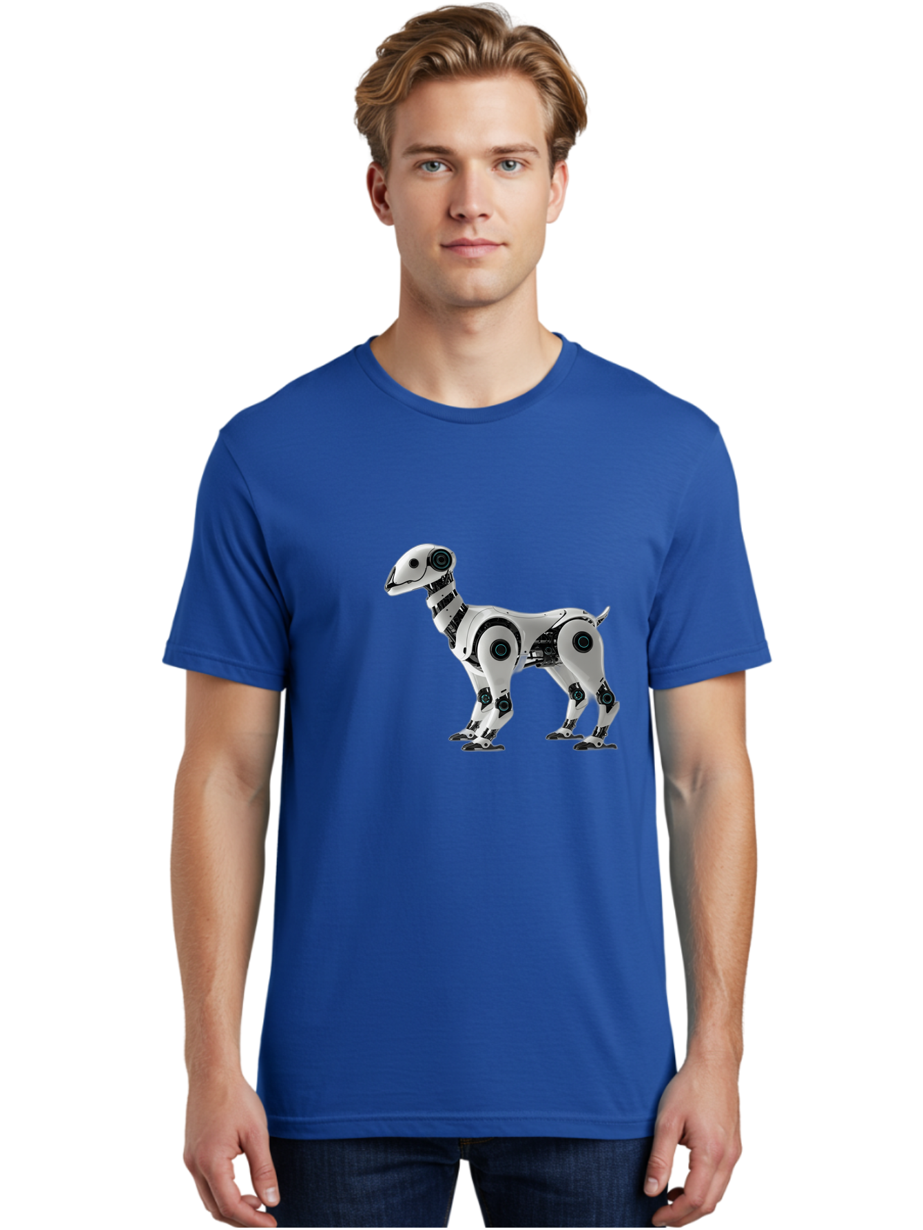 Robot-Dog Men'S Graphic Tee, 100% Cotton, Comfortable Casual Summer Wear, Machine Washable, Robotic Canine, Futuristic Design, Mechanical Pet, Artificial Intelligence, Tech-Savvy, Robotic Limbs, Modern Innovation, Cybernetic Creature, Bab349