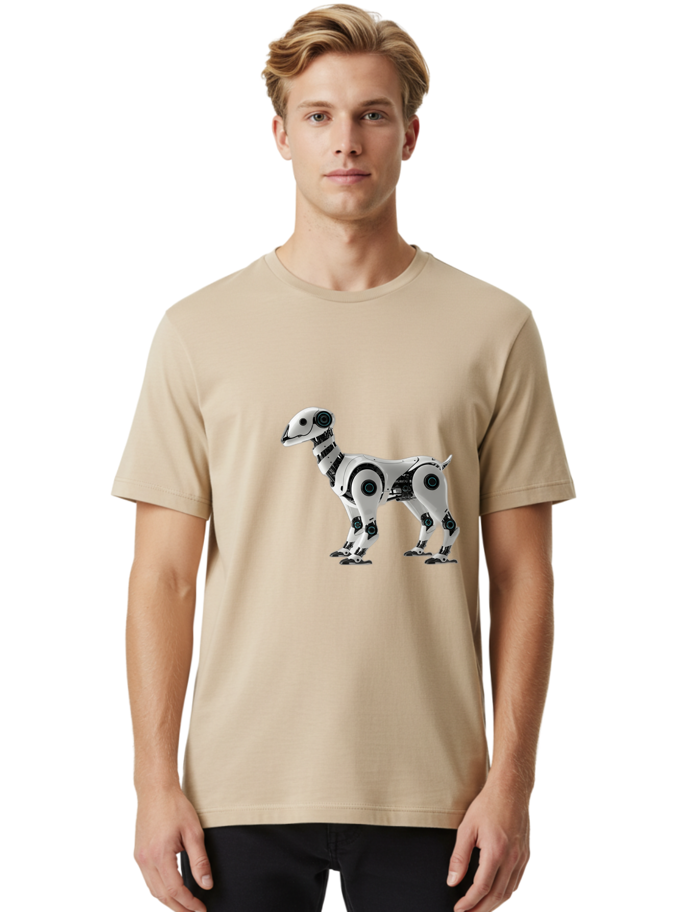 Robot-Dog Men'S Graphic Tee, 100% Cotton, Comfortable Casual Summer Wear, Machine Washable, Robotic Canine, Futuristic Design, Mechanical Pet, Artificial Intelligence, Tech-Savvy, Robotic Limbs, Modern Innovation, Cybernetic Creature, Bab349