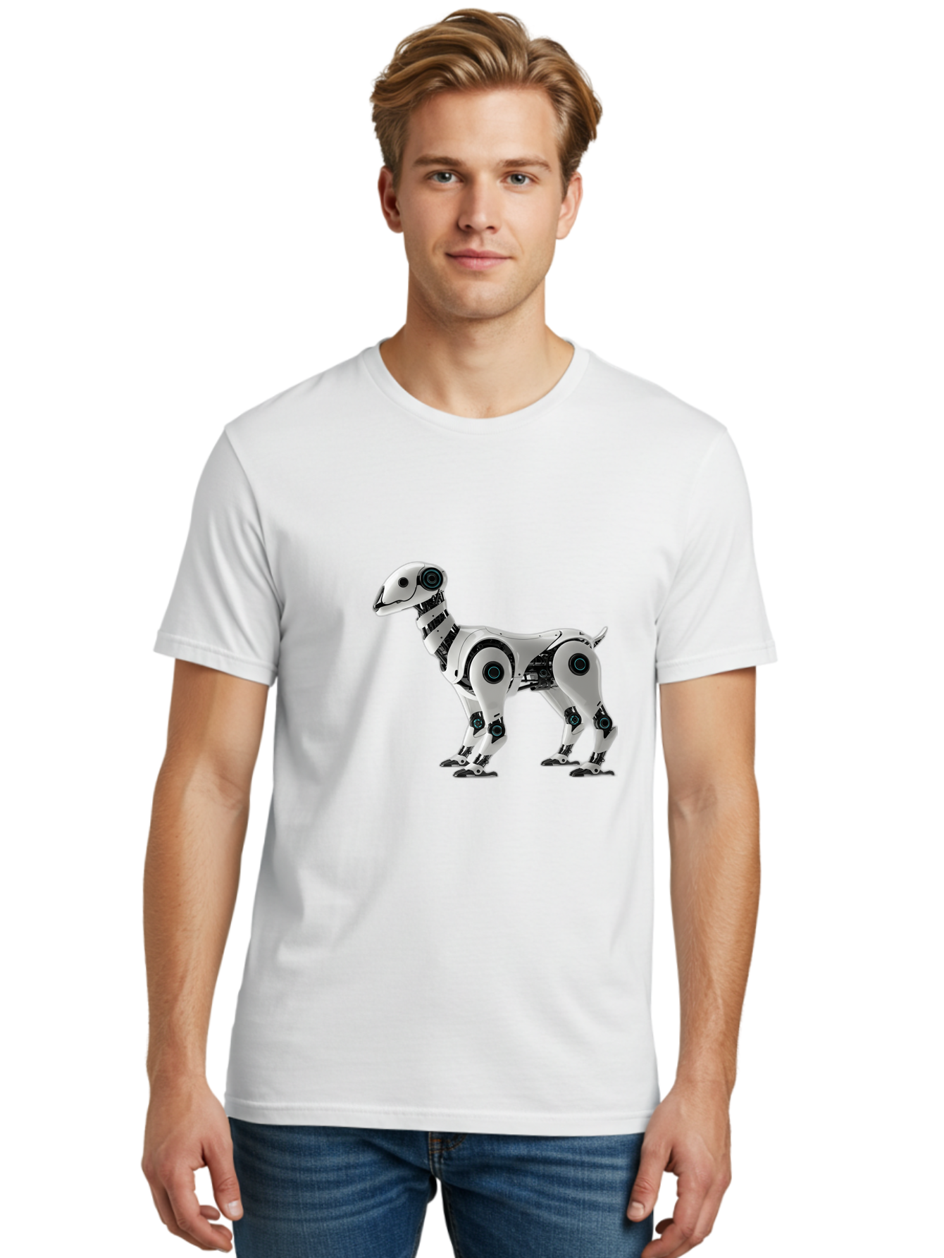 Robot-Dog Men'S Graphic Tee, 100% Cotton, Comfortable Casual Summer Wear, Machine Washable, Robotic Canine, Futuristic Design, Mechanical Pet, Artificial Intelligence, Tech-Savvy, Robotic Limbs, Modern Innovation, Cybernetic Creature, Bab349