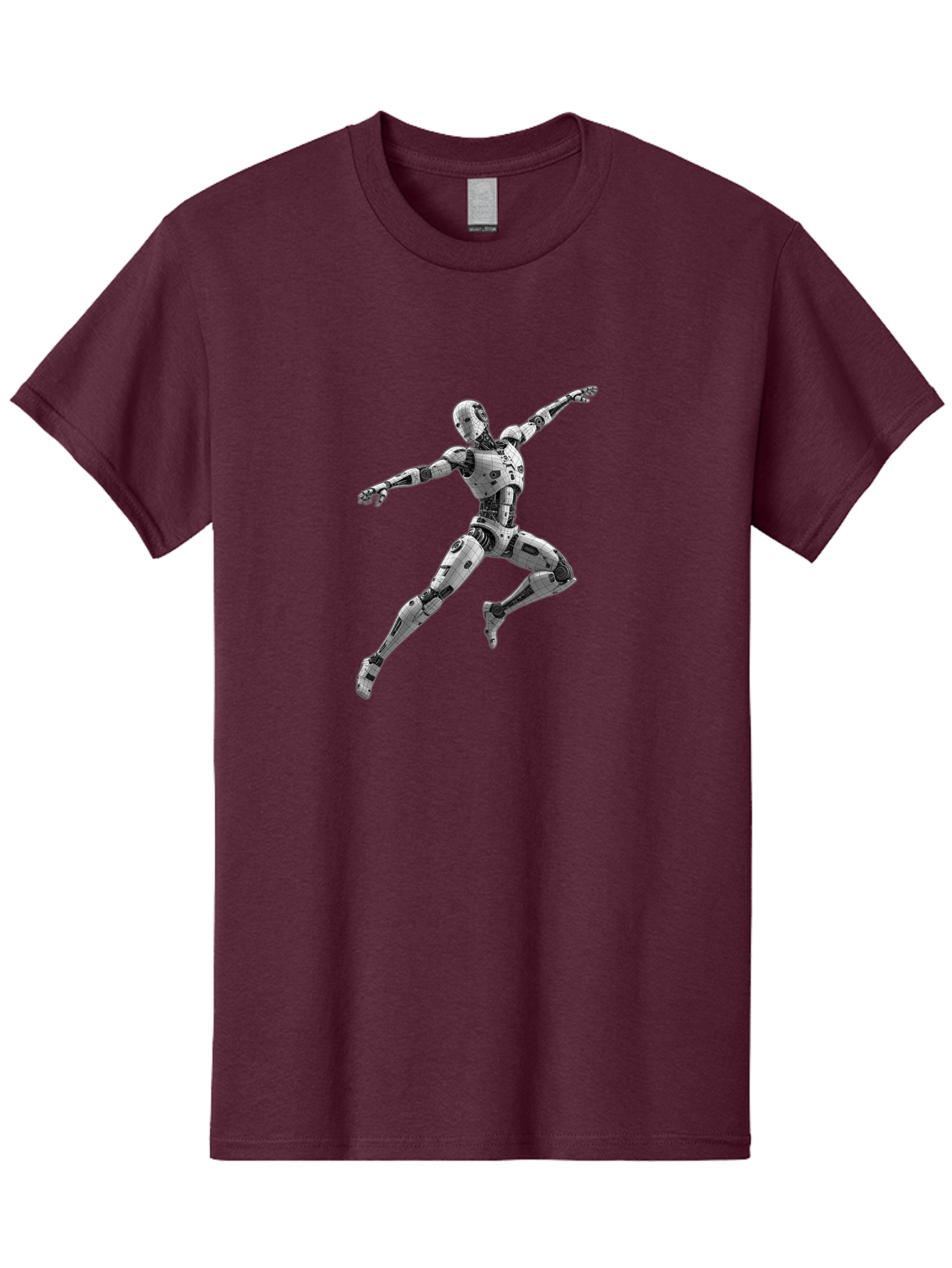 Robot-In-Mid-Air Men'S Graphic Tee, 100% Cotton, Comfortable Casual Summer Wear, Machine Washable, Robot In Mid-Air, Robotic Dance, Futuristic Technology, Robotic Limbs, Mechanical Movement, Silver Robot, Futuristic Design, Modern Android, Bab354