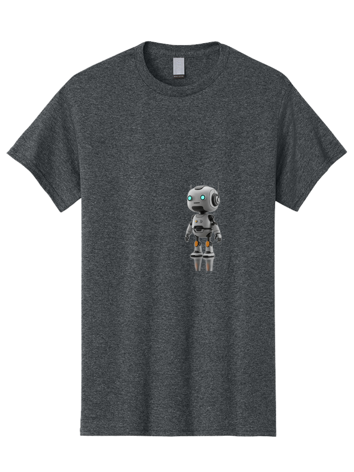 Robot Men'S Graphic Tee, 100% Cotton, Comfortable Casual Summer Wear, Machine Washable, Gray Robot, Artificial Intelligence, Futuristic Design, Robotic Technology, Mechanical Body, Glowing Blue Eyes, Robotic Head, Futuristic Character Bab361