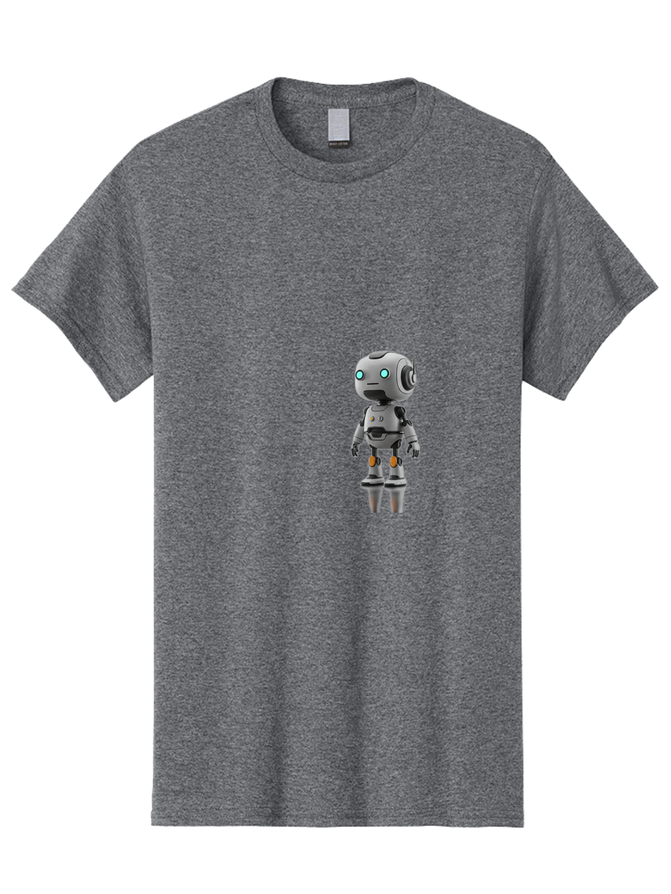 Robot Men'S Graphic Tee, 100% Cotton, Comfortable Casual Summer Wear, Machine Washable, Gray Robot, Artificial Intelligence, Futuristic Design, Robotic Technology, Mechanical Body, Glowing Blue Eyes, Robotic Head, Futuristic Character Bab361