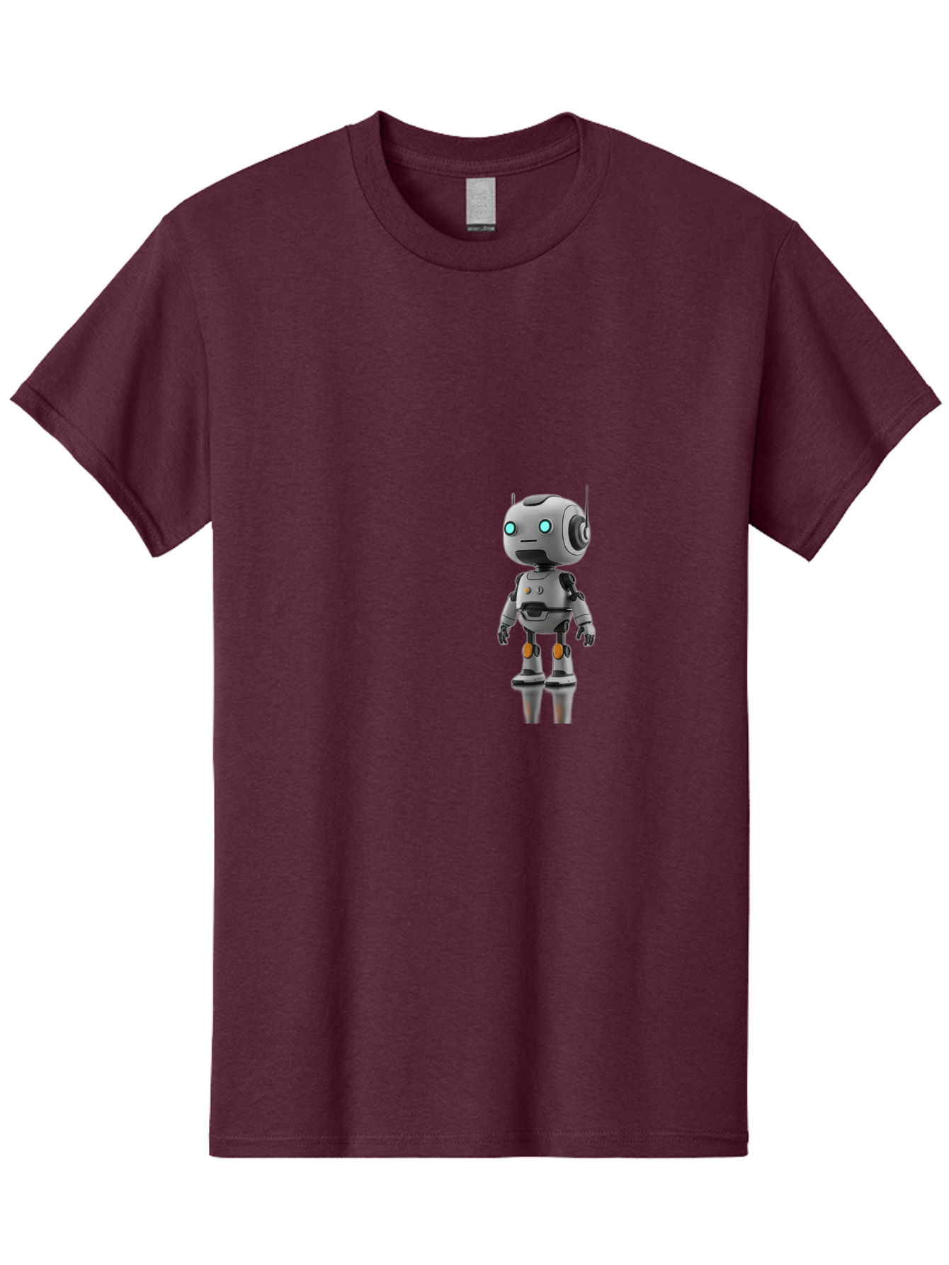 Robot Men'S Graphic Tee, 100% Cotton, Comfortable Casual Summer Wear, Machine Washable, Gray Robot, Artificial Intelligence, Futuristic Design, Robotic Technology, Mechanical Body, Glowing Blue Eyes, Robotic Head, Futuristic Character Bab361