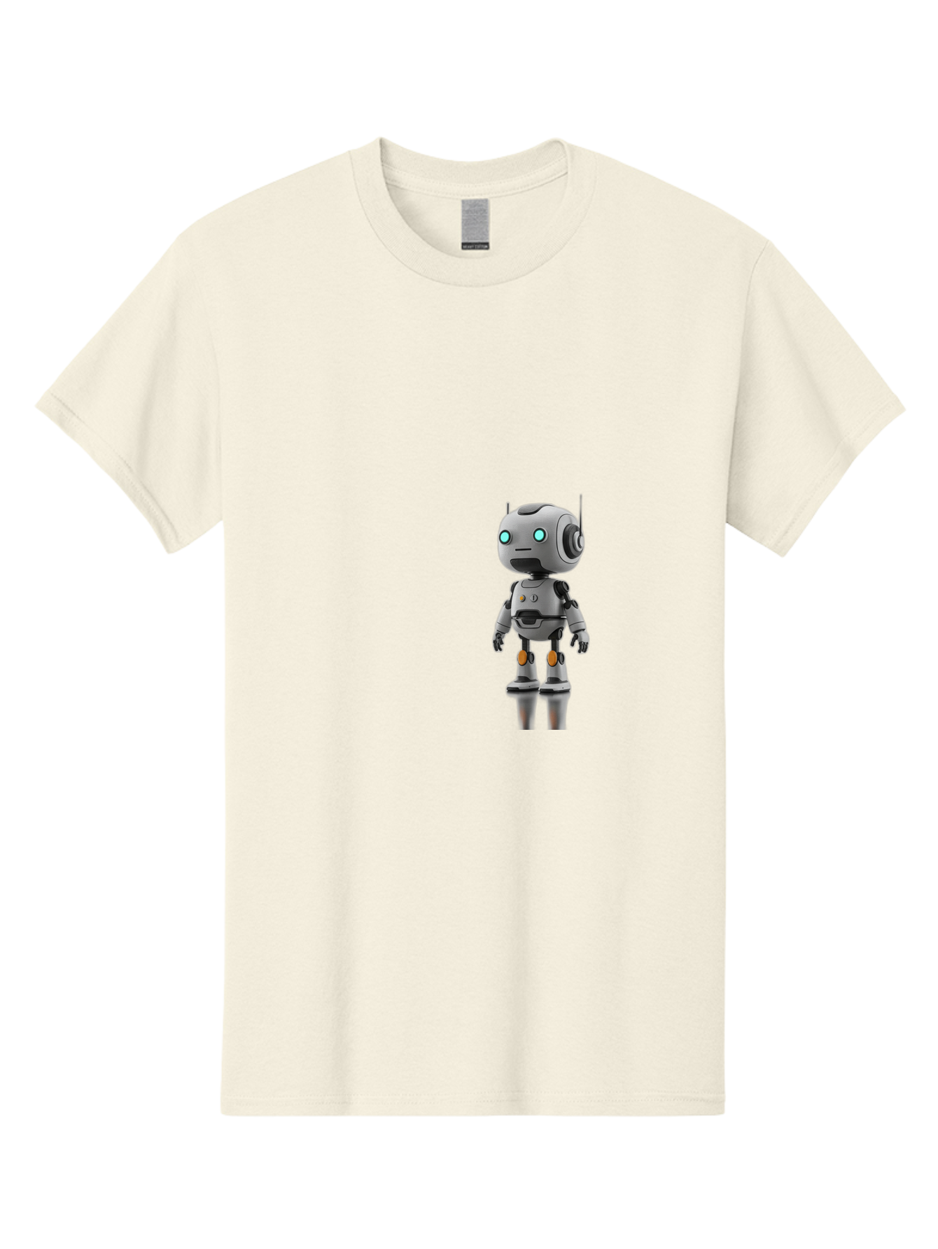 Robot Men'S Graphic Tee, 100% Cotton, Comfortable Casual Summer Wear, Machine Washable, Gray Robot, Artificial Intelligence, Futuristic Design, Robotic Technology, Mechanical Body, Glowing Blue Eyes, Robotic Head, Futuristic Character Bab361
