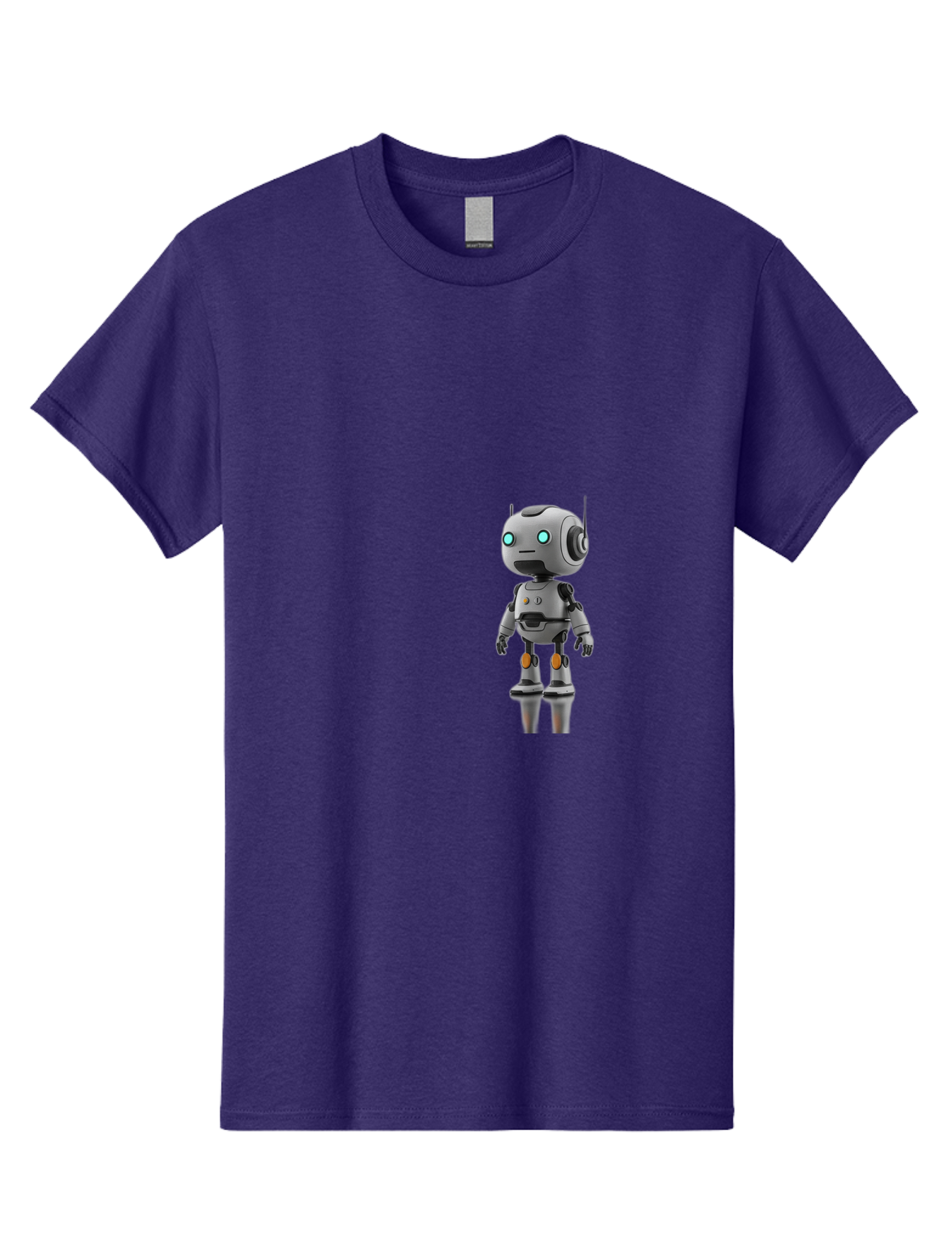 Robot Men'S Graphic Tee, 100% Cotton, Comfortable Casual Summer Wear, Machine Washable, Gray Robot, Artificial Intelligence, Futuristic Design, Robotic Technology, Mechanical Body, Glowing Blue Eyes, Robotic Head, Futuristic Character Bab361