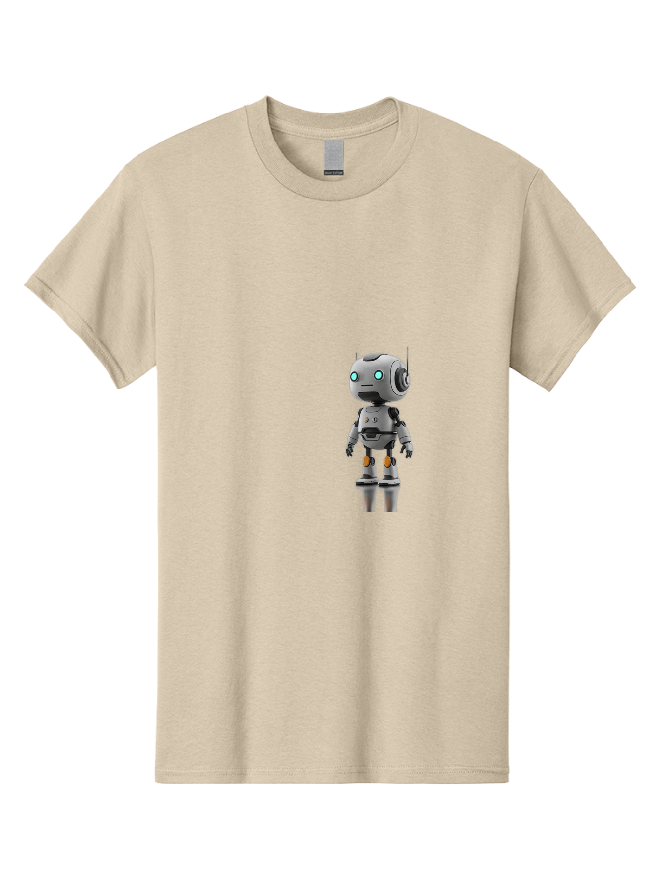 Robot Men'S Graphic Tee, 100% Cotton, Comfortable Casual Summer Wear, Machine Washable, Gray Robot, Artificial Intelligence, Futuristic Design, Robotic Technology, Mechanical Body, Glowing Blue Eyes, Robotic Head, Futuristic Character Bab361