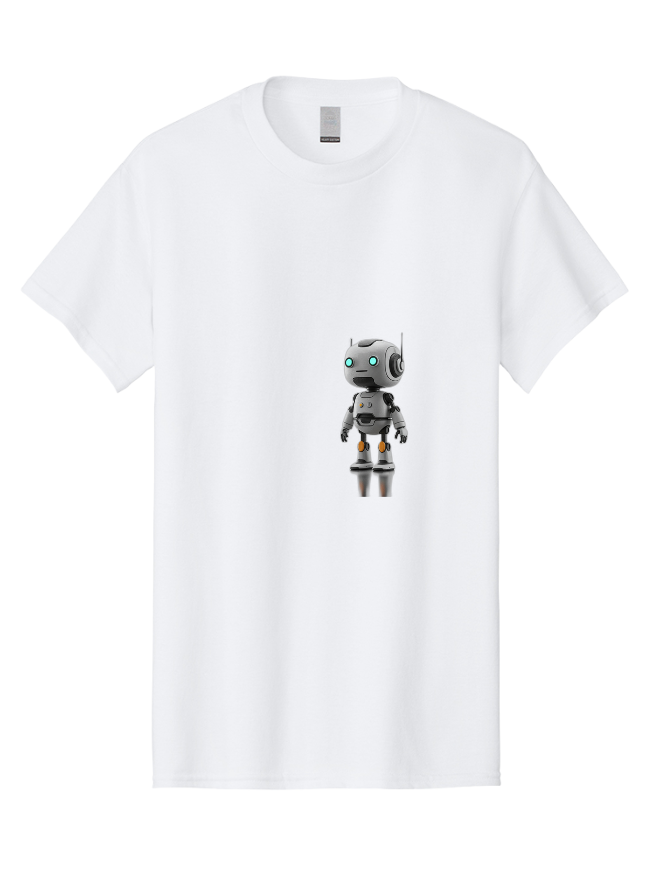 Robot Men'S Graphic Tee, 100% Cotton, Comfortable Casual Summer Wear, Machine Washable, Gray Robot, Artificial Intelligence, Futuristic Design, Robotic Technology, Mechanical Body, Glowing Blue Eyes, Robotic Head, Futuristic Character Bab361