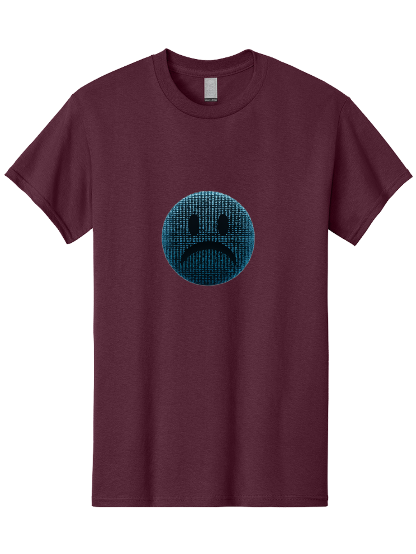 Sad-Face Men'S Graphic Tee, 100% Cotton, Comfortable Casual Summer Wear, Machine Washable, Sad Face Emoticon, Unhappy Expression, Displeased Emotion, Negative Sentiment, Frowning Face, Upset Feeling, Distressed Mood Bab372