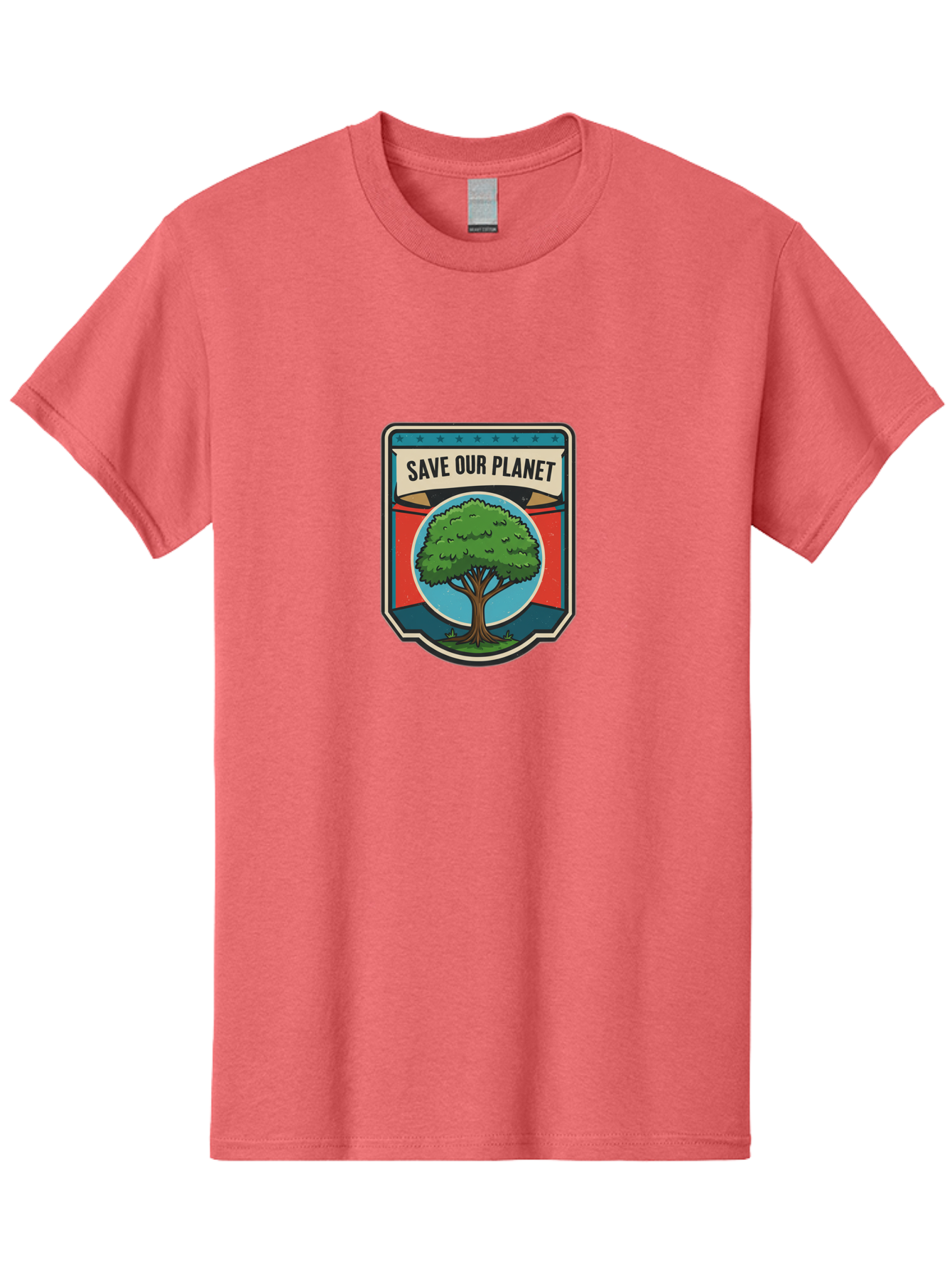 Save-Our-Planet-1 Men'S Graphic Tee, 100% Cotton, Comfortable Casual Summer Wear, Machine Washable, Eco-Friendly Logo, Tree Conservation, Environmental Protection, Green Initiative, Save The Planet, Eco Activism, Earth Day Symbol Bab377