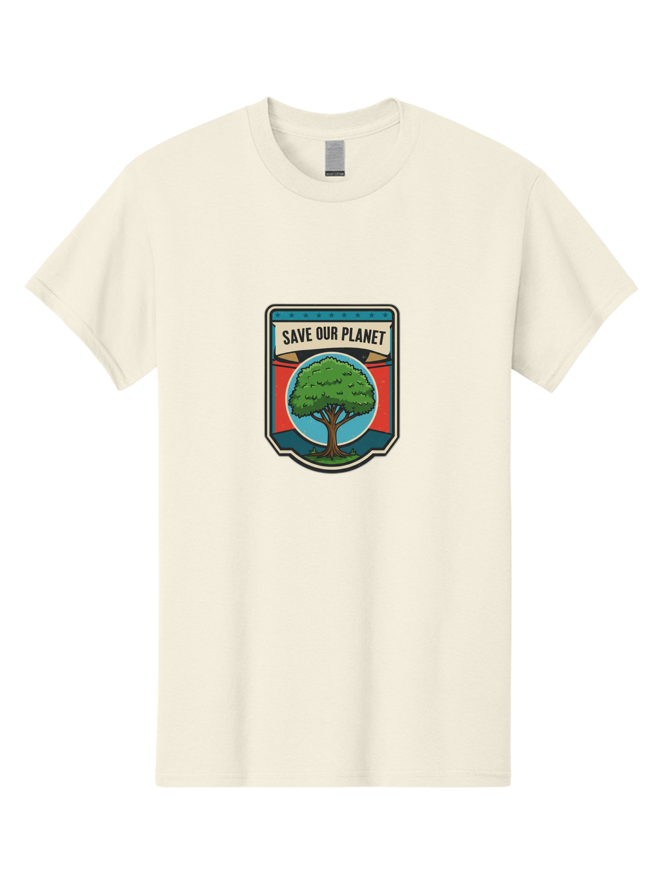 Save-Our-Planet-1 Men'S Graphic Tee, 100% Cotton, Comfortable Casual Summer Wear, Machine Washable, Eco-Friendly Logo, Tree Conservation, Environmental Protection, Green Initiative, Save The Planet, Eco Activism, Earth Day Symbol Bab377