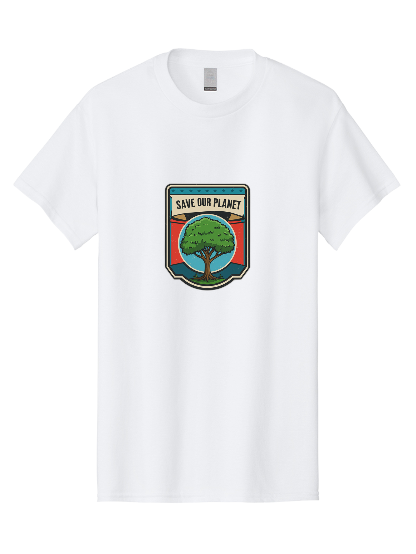 Save-Our-Planet-1 Men'S Graphic Tee, 100% Cotton, Comfortable Casual Summer Wear, Machine Washable, Eco-Friendly Logo, Tree Conservation, Environmental Protection, Green Initiative, Save The Planet, Eco Activism, Earth Day Symbol Bab377