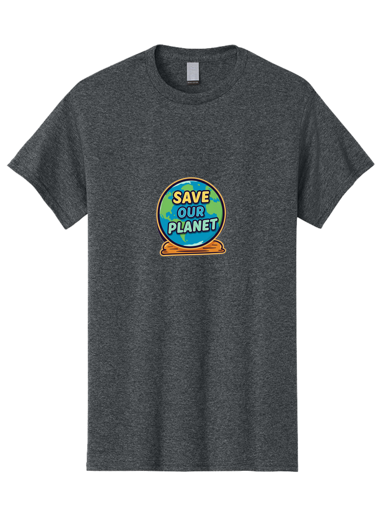 Save-Our-Planet-2 Men'S Graphic Tee, 100% Cotton, Comfortable Casual Summer Wear, Machine Washable, Globe With Save Our Planet Text, Eco-Friendly Message, Environmental Awareness, Earth Conservation, Sustainability, Global Unity, Bab378