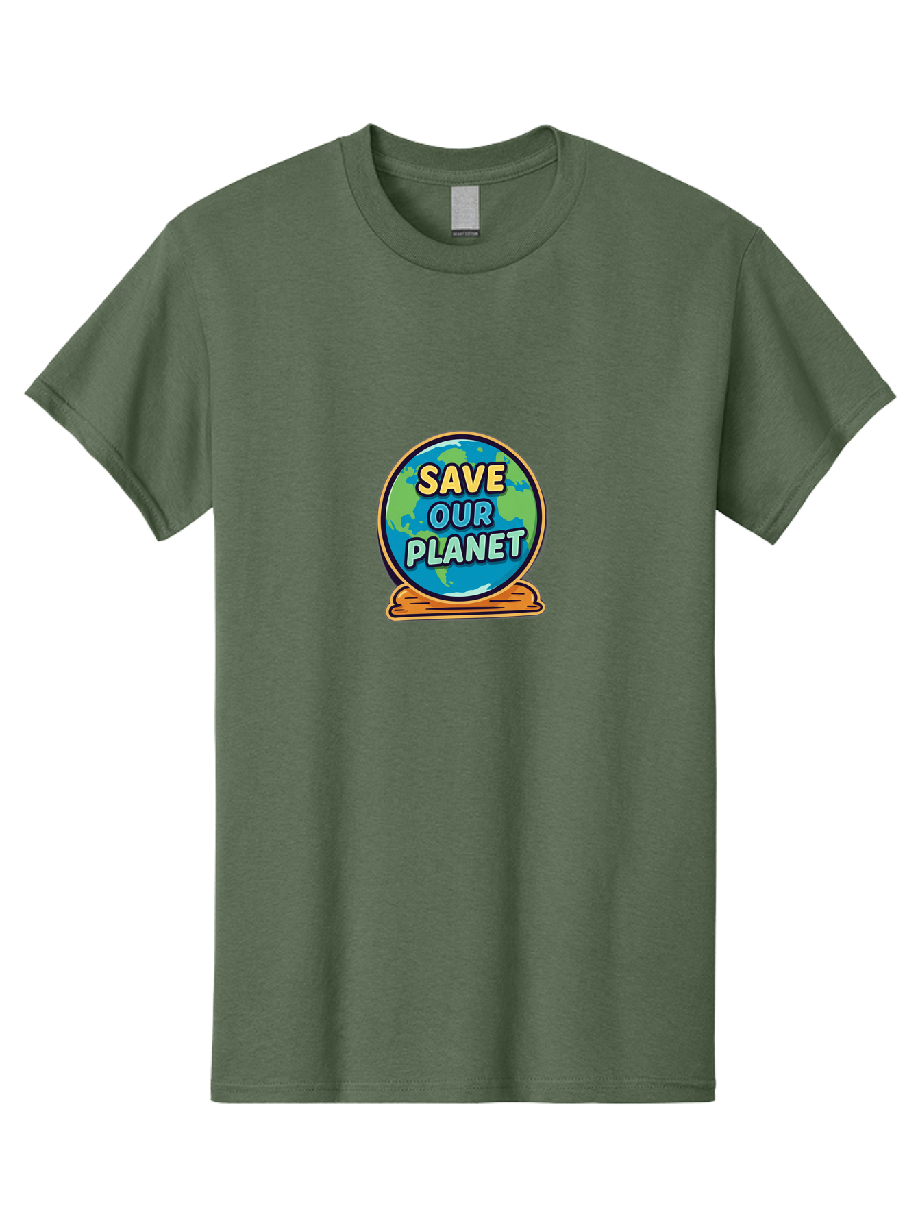 Save-Our-Planet-2 Men'S Graphic Tee, 100% Cotton, Comfortable Casual Summer Wear, Machine Washable, Globe With Save Our Planet Text, Eco-Friendly Message, Environmental Awareness, Earth Conservation, Sustainability, Global Unity, Bab378