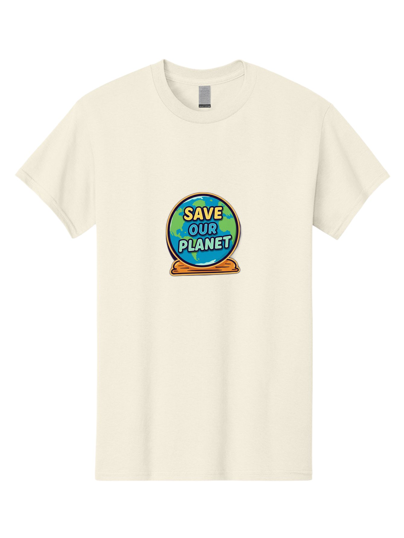 Save-Our-Planet-2 Men'S Graphic Tee, 100% Cotton, Comfortable Casual Summer Wear, Machine Washable, Globe With Save Our Planet Text, Eco-Friendly Message, Environmental Awareness, Earth Conservation, Sustainability, Global Unity, Bab378