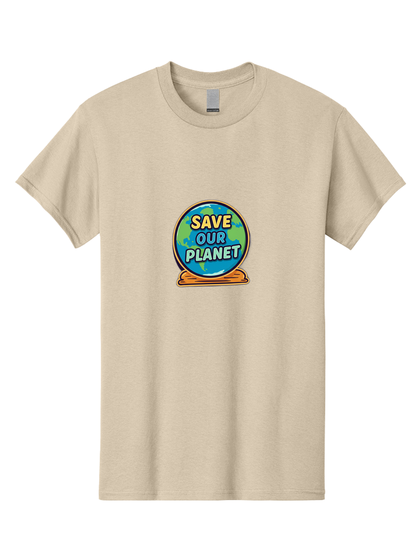 Save-Our-Planet-2 Men'S Graphic Tee, 100% Cotton, Comfortable Casual Summer Wear, Machine Washable, Globe With Save Our Planet Text, Eco-Friendly Message, Environmental Awareness, Earth Conservation, Sustainability, Global Unity, Bab378