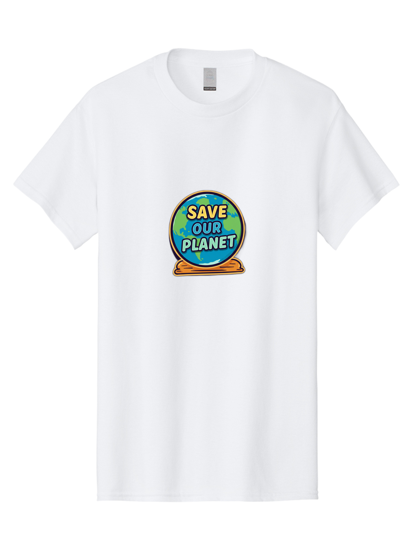 Save-Our-Planet-2 Men'S Graphic Tee, 100% Cotton, Comfortable Casual Summer Wear, Machine Washable, Globe With Save Our Planet Text, Eco-Friendly Message, Environmental Awareness, Earth Conservation, Sustainability, Global Unity, Bab378