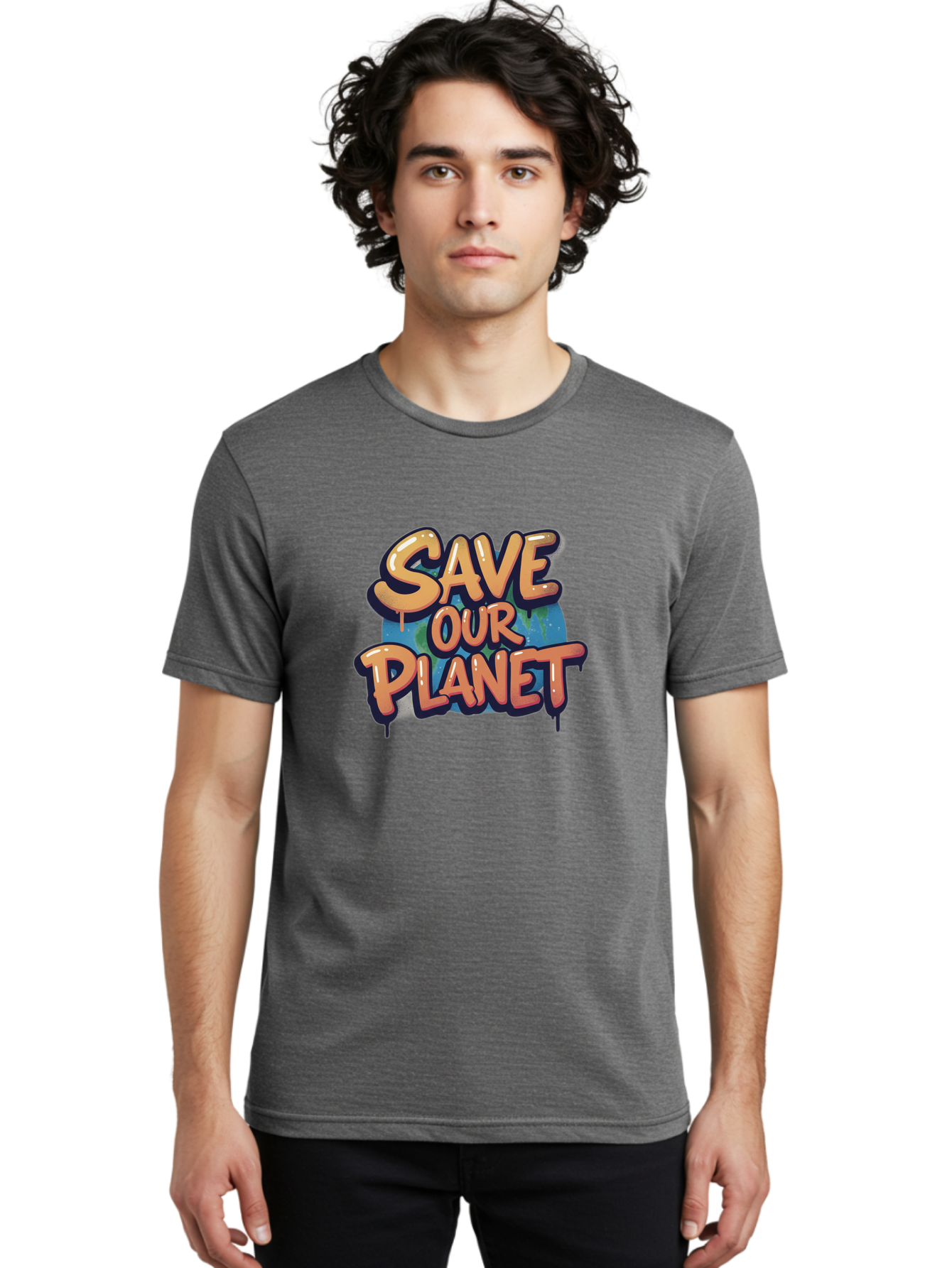 Save-Our-Planet-7 Men'S Graphic Tee, 100% Cotton, Comfortable Casual Summer Wear, Machine Washable, Save The Planet, Eco Friendly, Environmental Awareness, Sustainability, Climate Change, Earth Protection, Green Movement, Conservation Efforts, Bab383