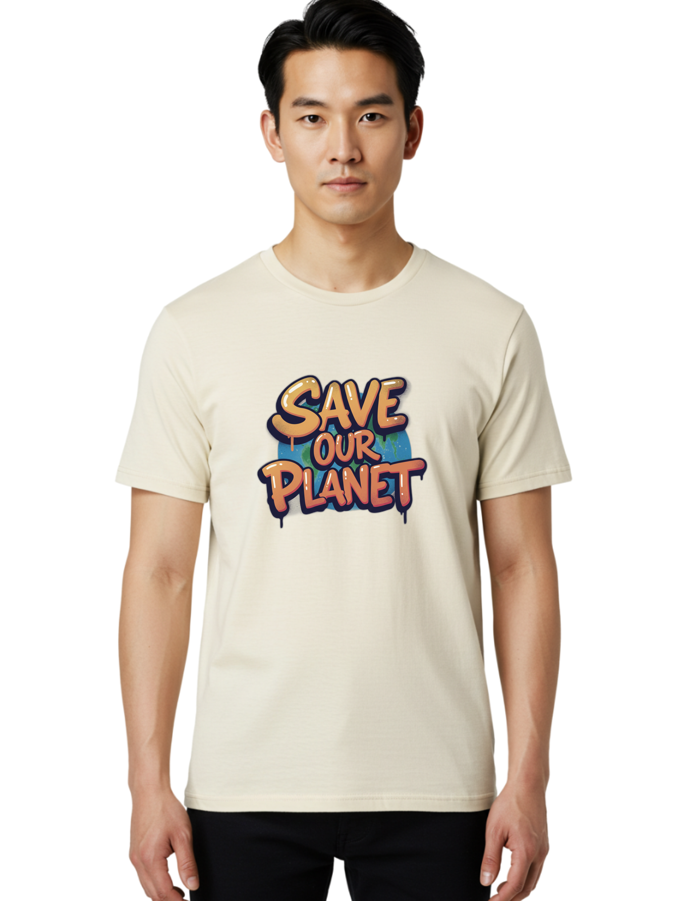 Save-Our-Planet-7 Men'S Graphic Tee, 100% Cotton, Comfortable Casual Summer Wear, Machine Washable, Save The Planet, Eco Friendly, Environmental Awareness, Sustainability, Climate Change, Earth Protection, Green Movement, Conservation Efforts, Bab383