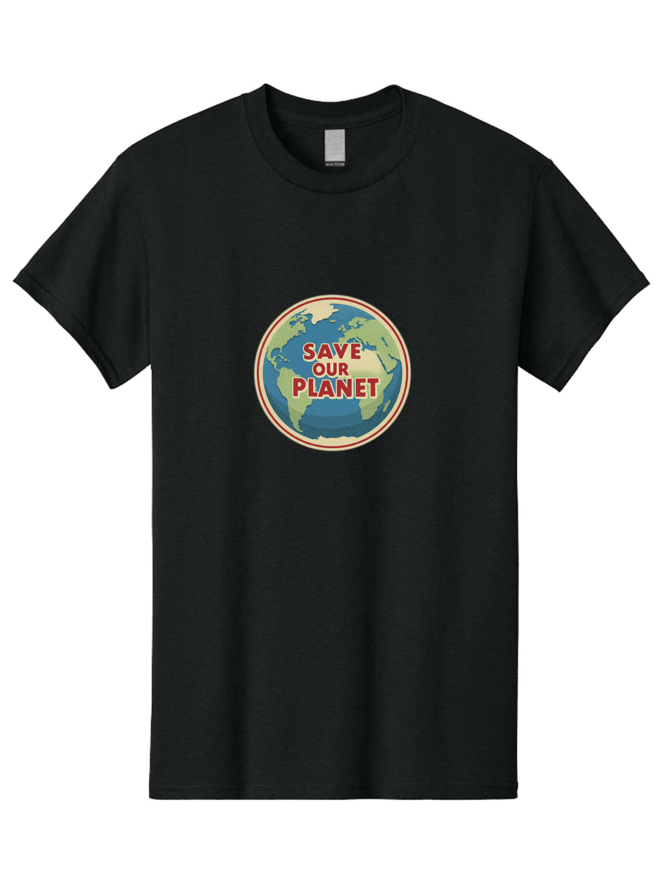 Save-Our-Planet-8 Men'S Graphic Tee, 100% Cotton, Comfortable Casual Summer Wear, Machine Washable, Globe With Save Our Planet Text, Environmental Awareness, Eco-Friendly Message, Save The Earth, Conservation, Sustainability, Eco Activism, Bab384