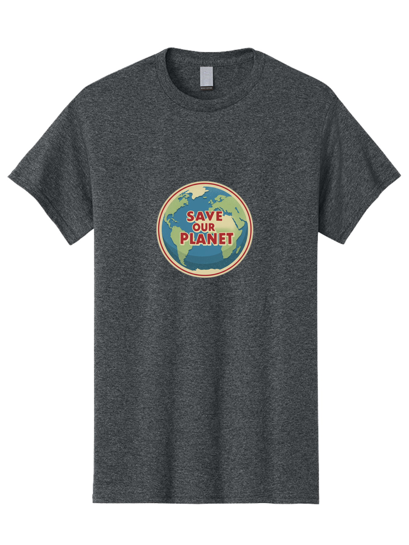 Save-Our-Planet-8 Men'S Graphic Tee, 100% Cotton, Comfortable Casual Summer Wear, Machine Washable, Globe With Save Our Planet Text, Environmental Awareness, Eco-Friendly Message, Save The Earth, Conservation, Sustainability, Eco Activism, Bab384