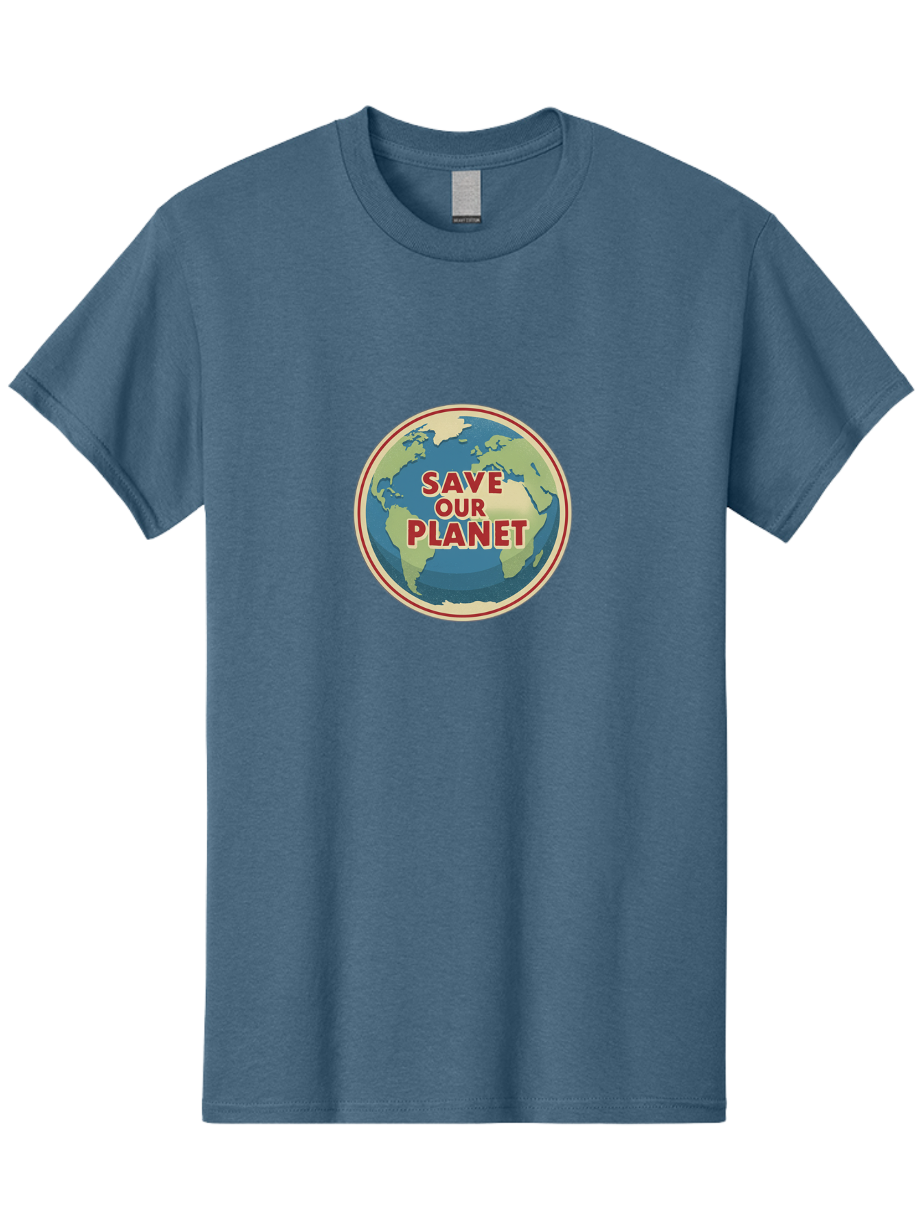 Save-Our-Planet-8 Men'S Graphic Tee, 100% Cotton, Comfortable Casual Summer Wear, Machine Washable, Globe With Save Our Planet Text, Environmental Awareness, Eco-Friendly Message, Save The Earth, Conservation, Sustainability, Eco Activism, Bab384