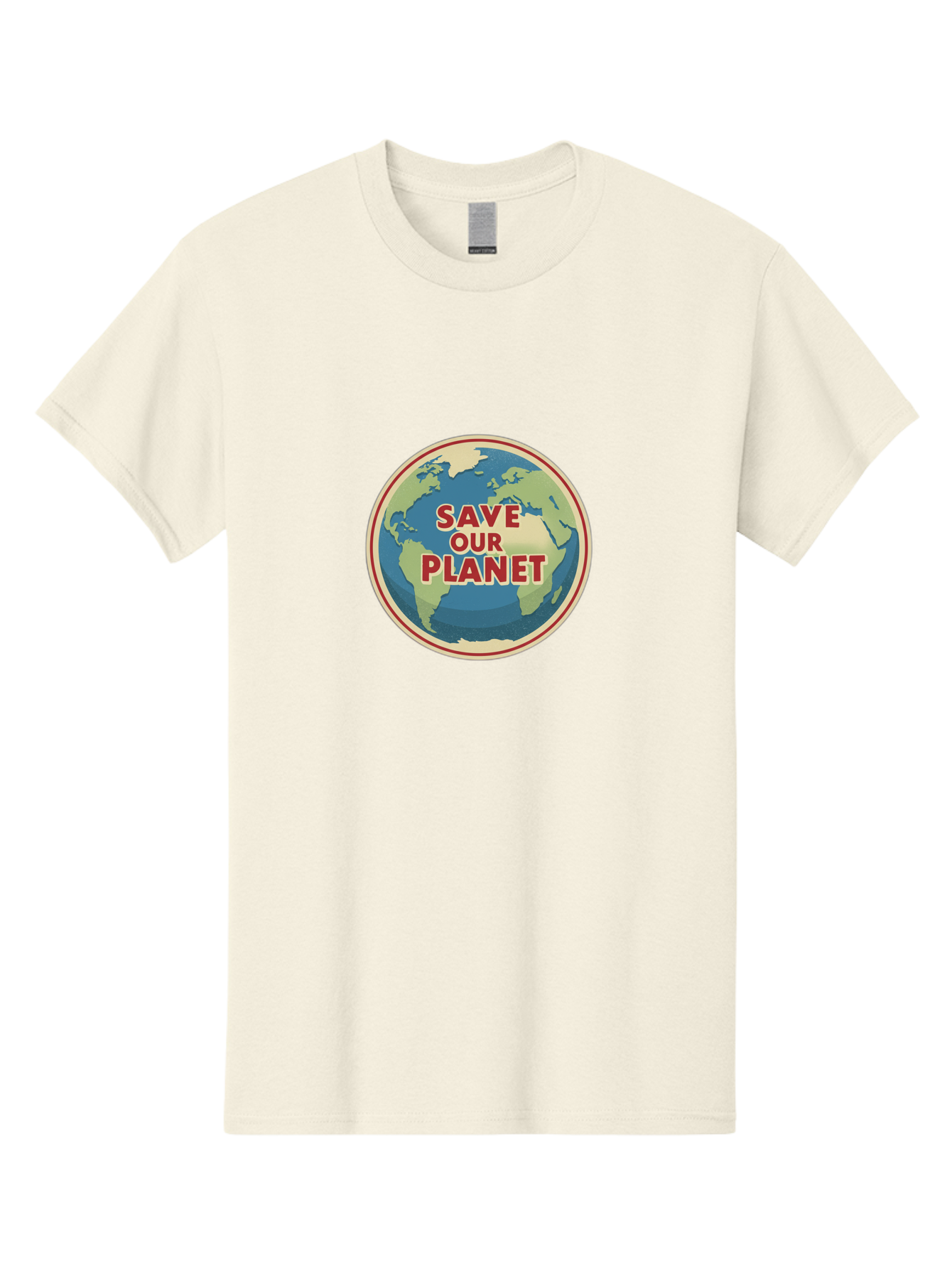Save-Our-Planet-8 Men'S Graphic Tee, 100% Cotton, Comfortable Casual Summer Wear, Machine Washable, Globe With Save Our Planet Text, Environmental Awareness, Eco-Friendly Message, Save The Earth, Conservation, Sustainability, Eco Activism, Bab384