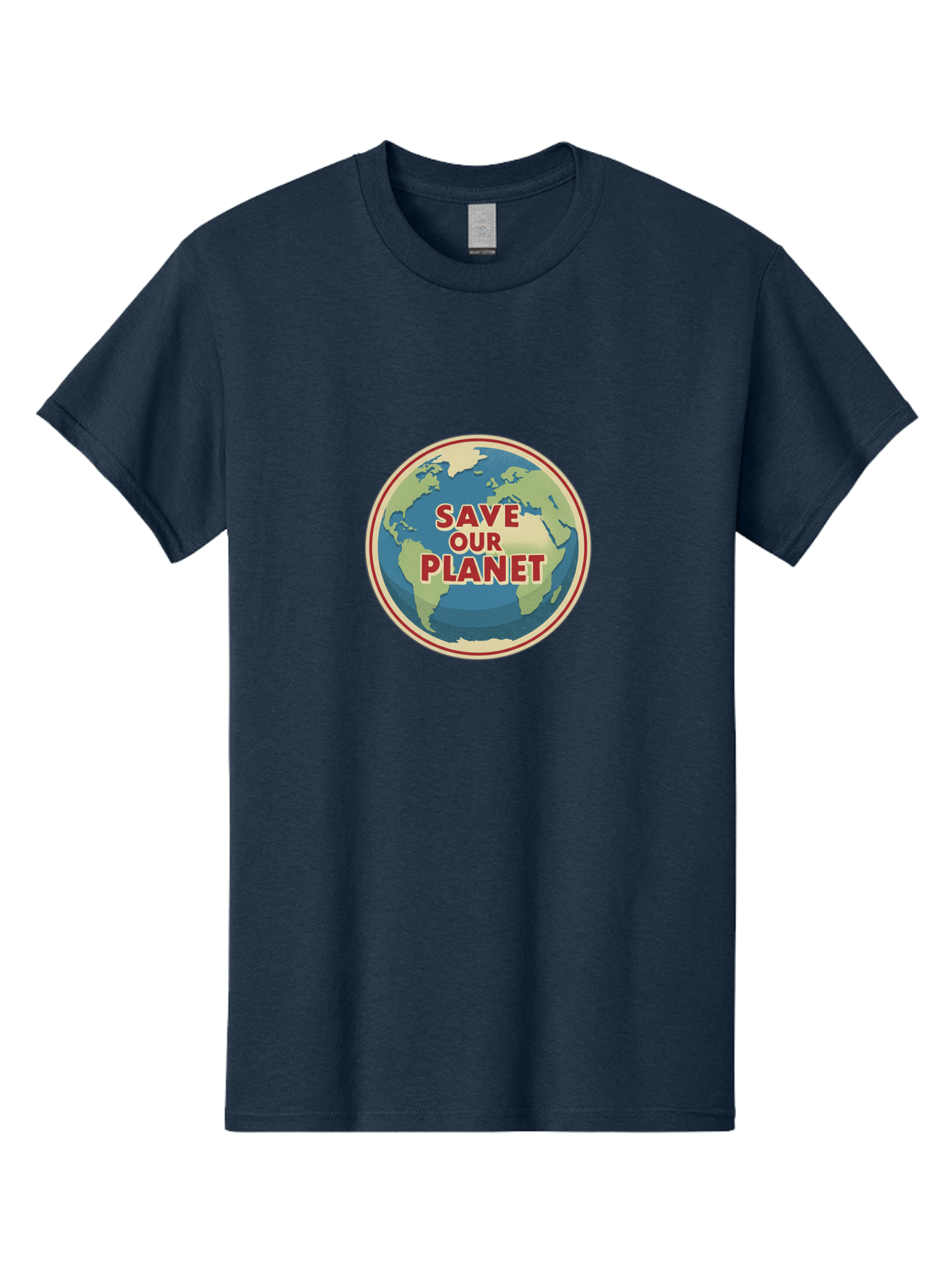 Save-Our-Planet-8 Men'S Graphic Tee, 100% Cotton, Comfortable Casual Summer Wear, Machine Washable, Globe With Save Our Planet Text, Environmental Awareness, Eco-Friendly Message, Save The Earth, Conservation, Sustainability, Eco Activism, Bab384