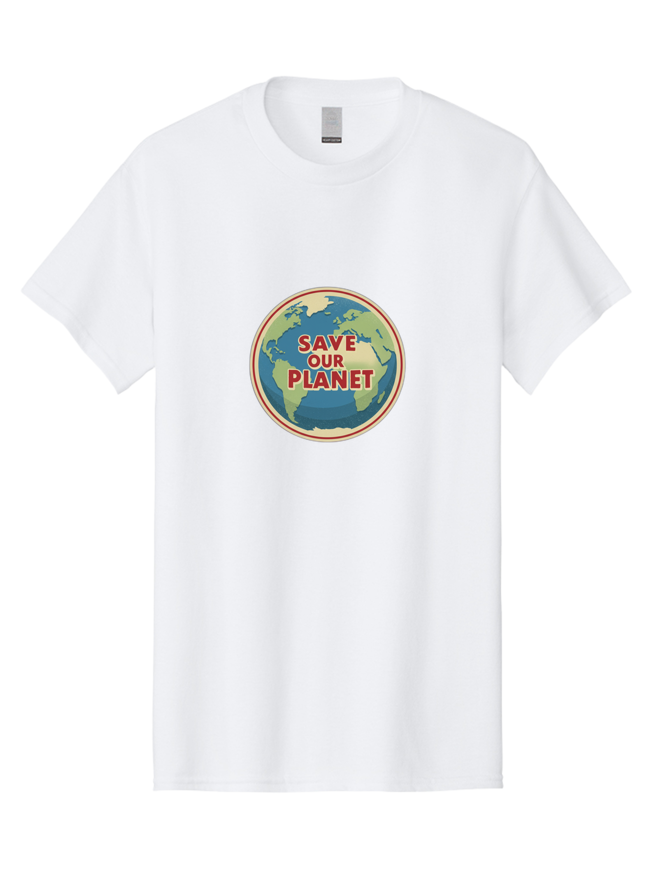Save-Our-Planet-8 Men'S Graphic Tee, 100% Cotton, Comfortable Casual Summer Wear, Machine Washable, Globe With Save Our Planet Text, Environmental Awareness, Eco-Friendly Message, Save The Earth, Conservation, Sustainability, Eco Activism, Bab384