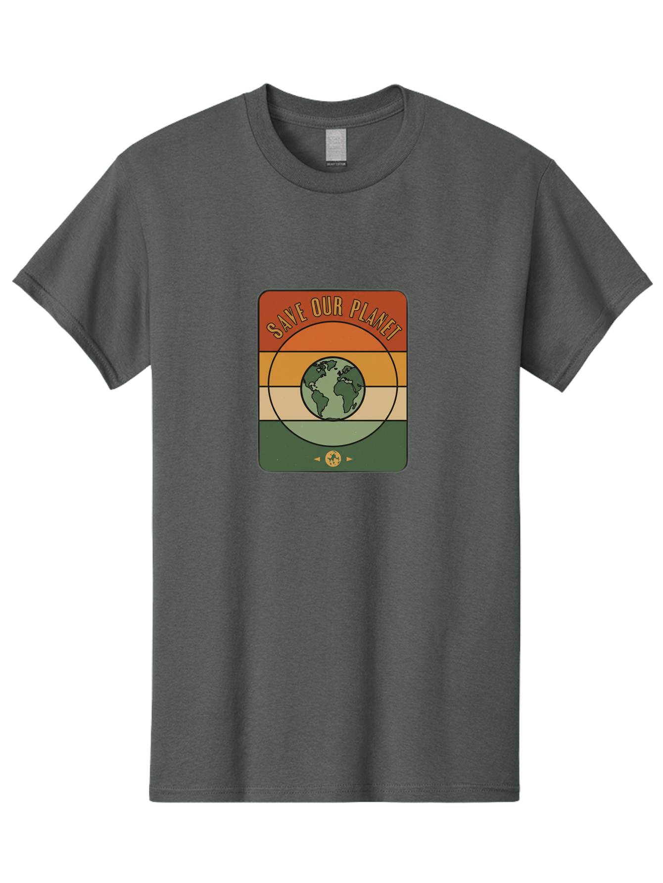 Save-Our-Planet Men'S Graphic Tee, 100% Cotton, Comfortable Casual Summer Wear, Machine Washable, Earth Conservation, Environmental Protection, Save Our Planet, Eco Friendly, Global Sustainability, Green Initiative, Retro Style, Bab385