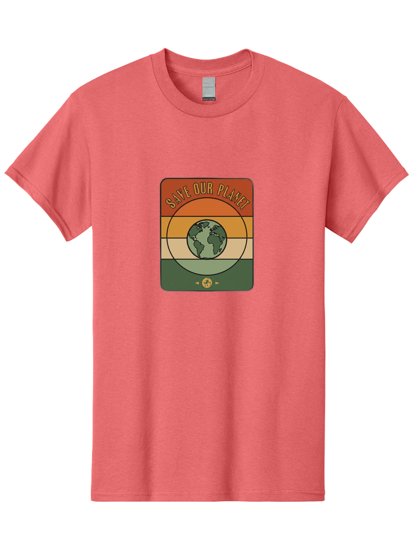 Save-Our-Planet Men'S Graphic Tee, 100% Cotton, Comfortable Casual Summer Wear, Machine Washable, Earth Conservation, Environmental Protection, Save Our Planet, Eco Friendly, Global Sustainability, Green Initiative, Retro Style, Bab385