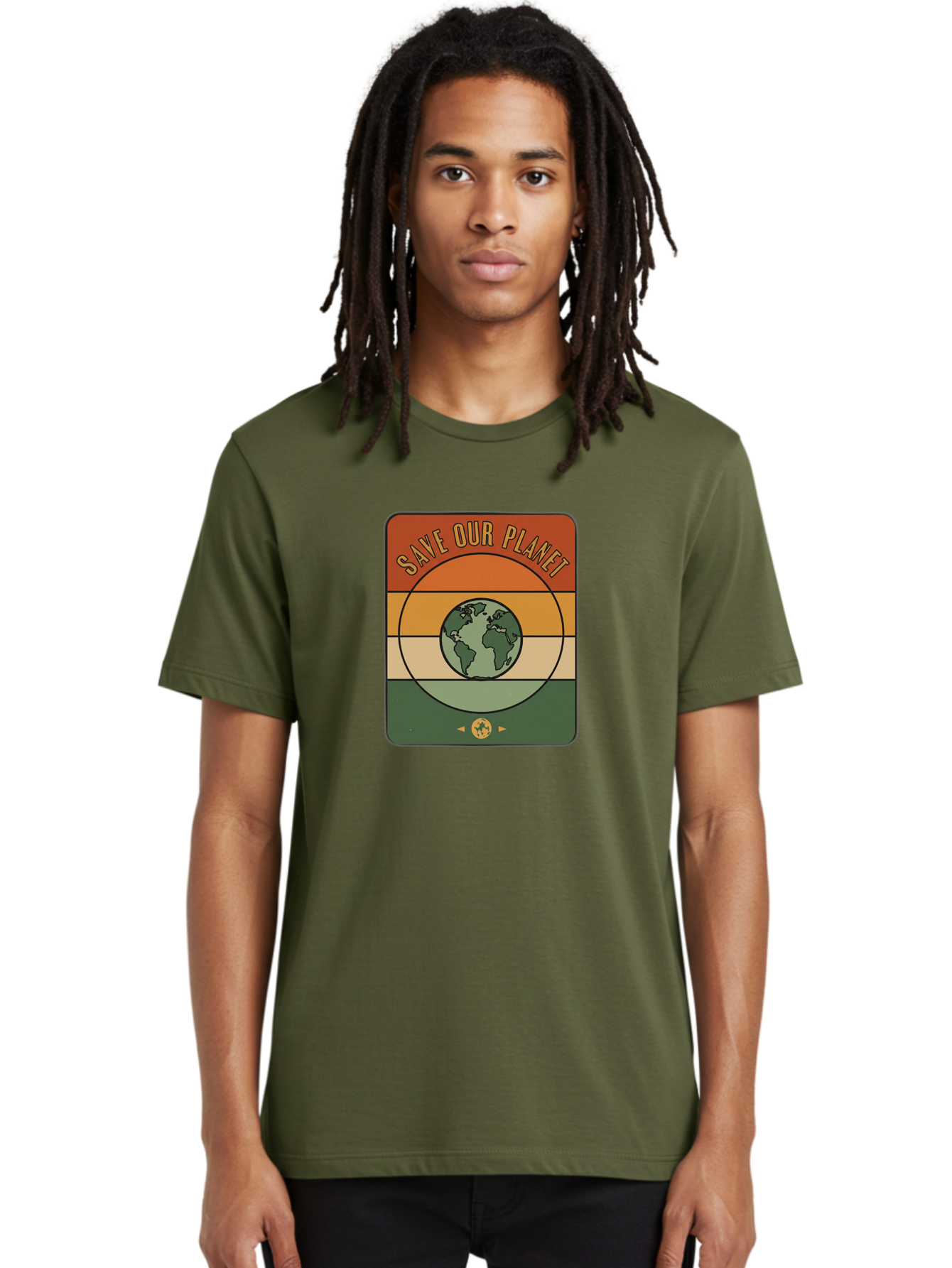 Save-Our-Planet Men'S Graphic Tee, 100% Cotton, Comfortable Casual Summer Wear, Machine Washable, Earth Conservation, Environmental Protection, Save Our Planet, Eco Friendly, Global Sustainability, Green Initiative, Retro Style, Bab385