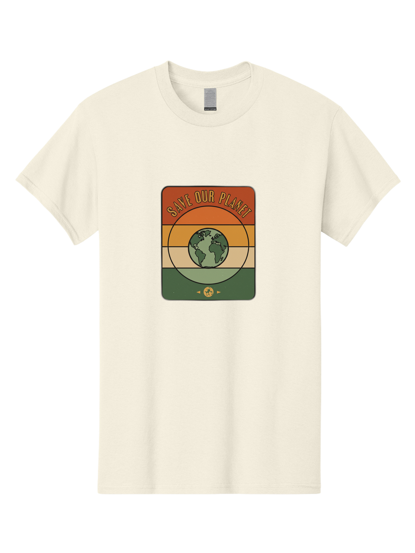 Save-Our-Planet Men'S Graphic Tee, 100% Cotton, Comfortable Casual Summer Wear, Machine Washable, Earth Conservation, Environmental Protection, Save Our Planet, Eco Friendly, Global Sustainability, Green Initiative, Retro Style, Bab385