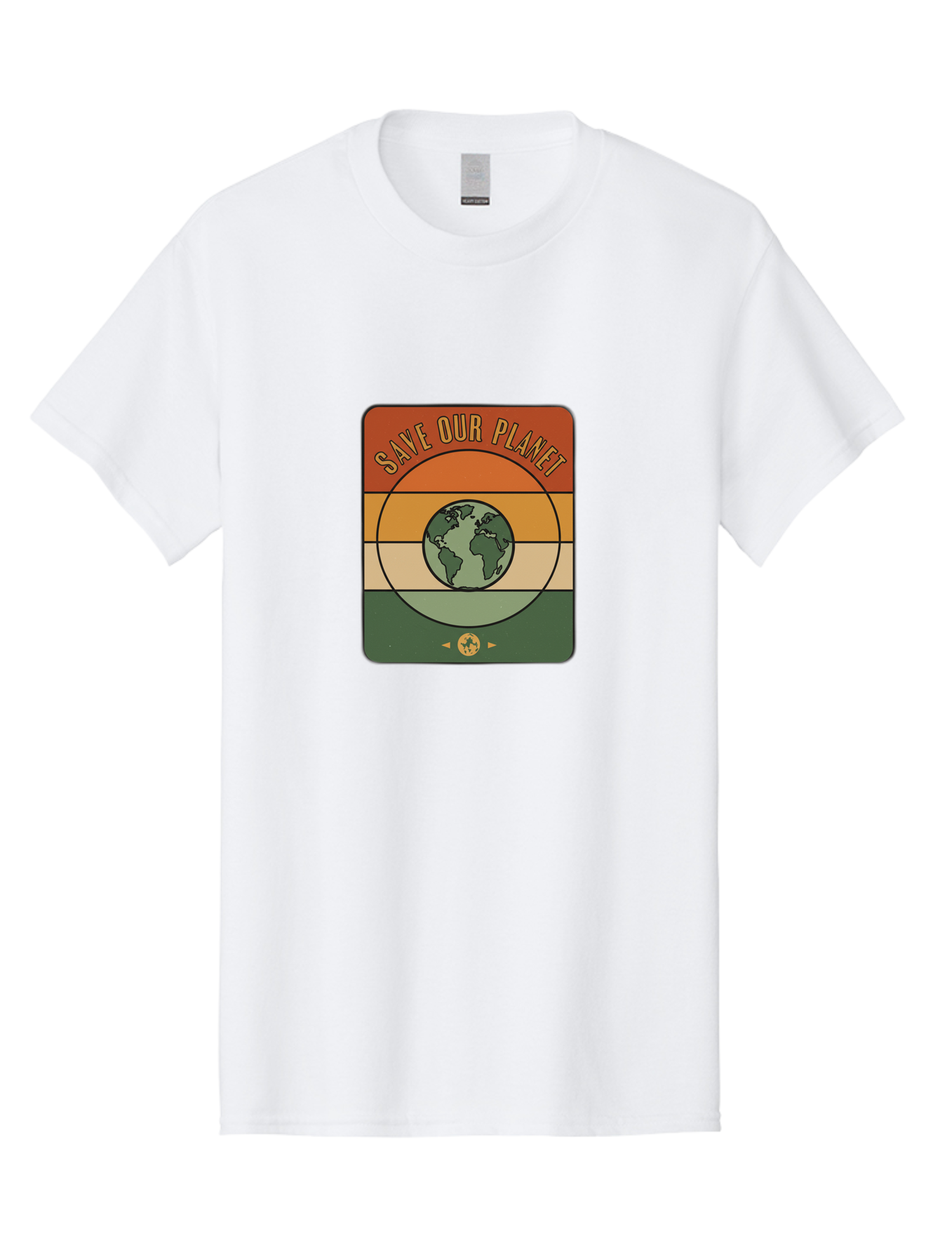 Save-Our-Planet Men'S Graphic Tee, 100% Cotton, Comfortable Casual Summer Wear, Machine Washable, Earth Conservation, Environmental Protection, Save Our Planet, Eco Friendly, Global Sustainability, Green Initiative, Retro Style, Bab385