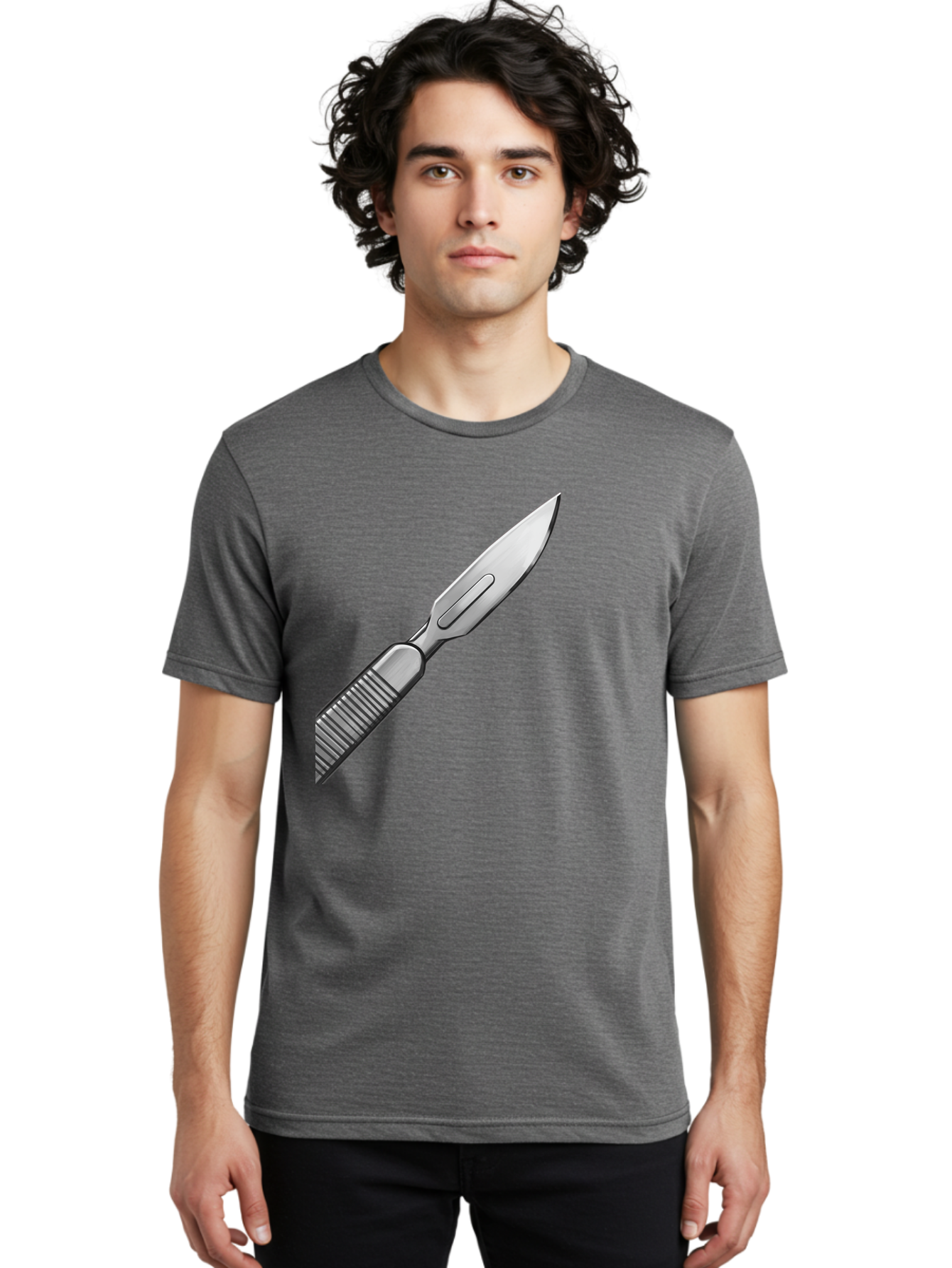 Scalpel Men'S Graphic Tee, 100% Cotton, Comfortable Casual Summer Wear, Machine Washable, Surgical Scalpel, Medical Tool, Sharp Blade, Stainless Steel, Precision Instrument, Surgical Equipment, Medical Illustration Bab386