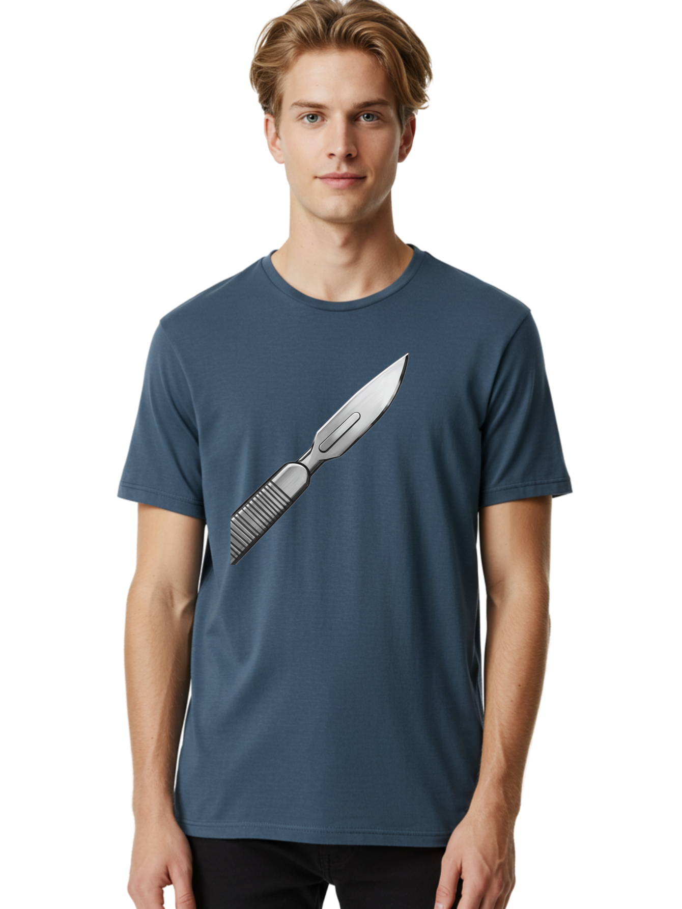 Scalpel Men'S Graphic Tee, 100% Cotton, Comfortable Casual Summer Wear, Machine Washable, Surgical Scalpel, Medical Tool, Sharp Blade, Stainless Steel, Precision Instrument, Surgical Equipment, Medical Illustration Bab386
