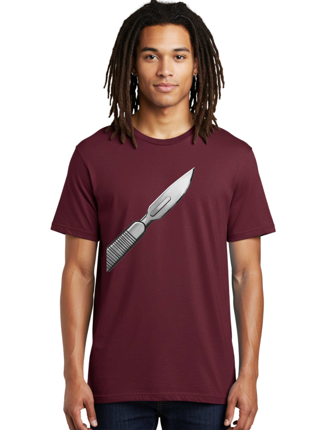 Scalpel Men'S Graphic Tee, 100% Cotton, Comfortable Casual Summer Wear, Machine Washable, Surgical Scalpel, Medical Tool, Sharp Blade, Stainless Steel, Precision Instrument, Surgical Equipment, Medical Illustration Bab386