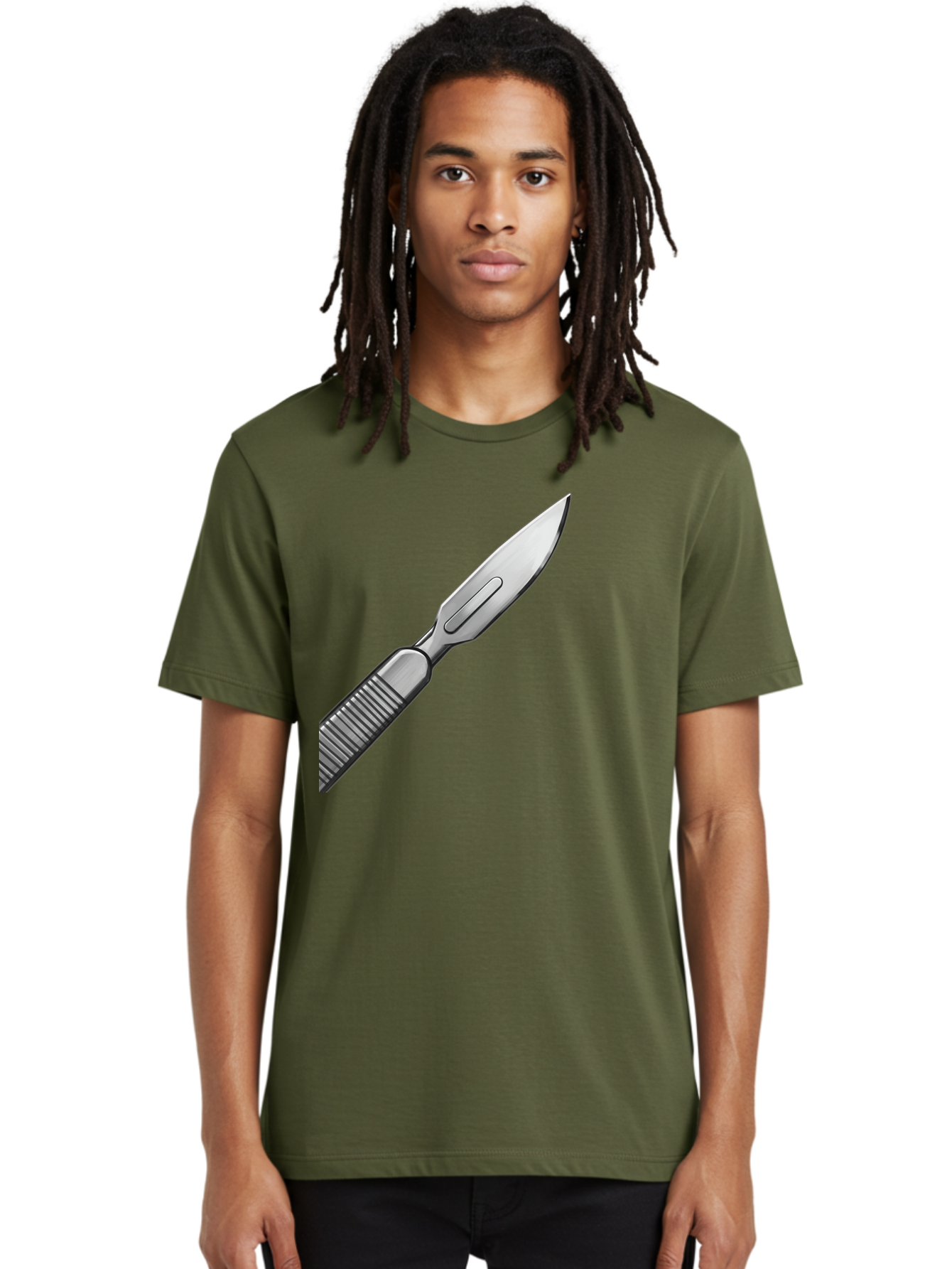 Scalpel Men'S Graphic Tee, 100% Cotton, Comfortable Casual Summer Wear, Machine Washable, Surgical Scalpel, Medical Tool, Sharp Blade, Stainless Steel, Precision Instrument, Surgical Equipment, Medical Illustration Bab386