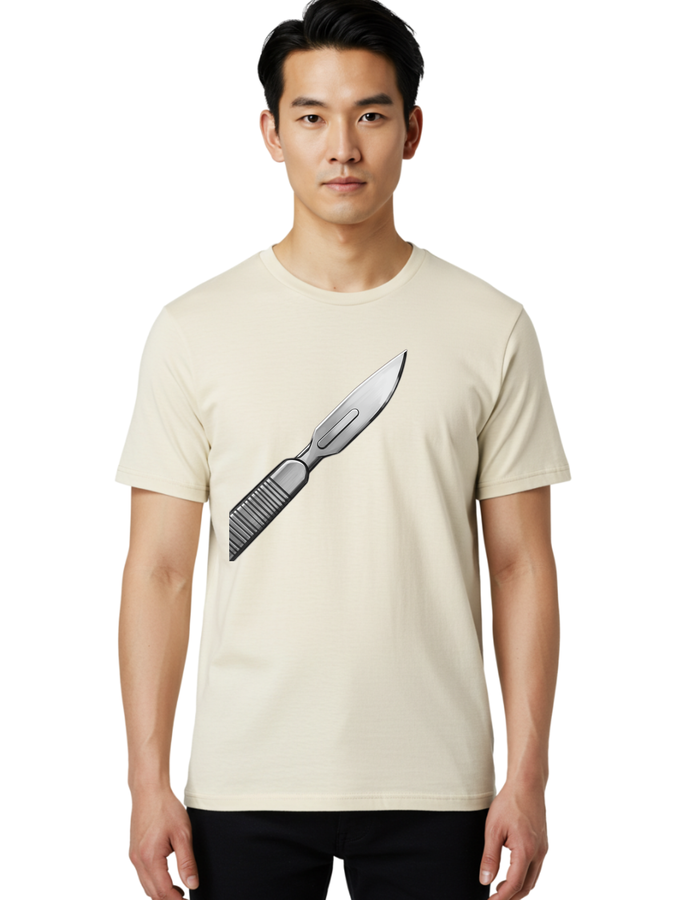 Scalpel Men'S Graphic Tee, 100% Cotton, Comfortable Casual Summer Wear, Machine Washable, Surgical Scalpel, Medical Tool, Sharp Blade, Stainless Steel, Precision Instrument, Surgical Equipment, Medical Illustration Bab386