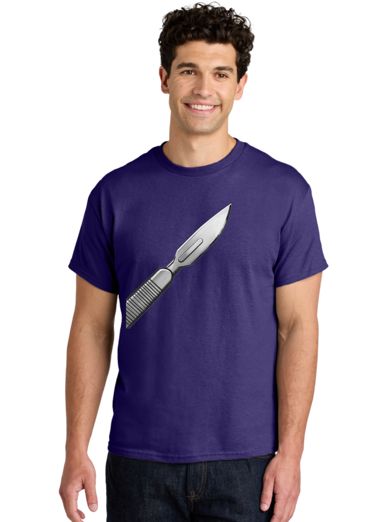 Scalpel Men'S Graphic Tee, 100% Cotton, Comfortable Casual Summer Wear, Machine Washable, Surgical Scalpel, Medical Tool, Sharp Blade, Stainless Steel, Precision Instrument, Surgical Equipment, Medical Illustration Bab386