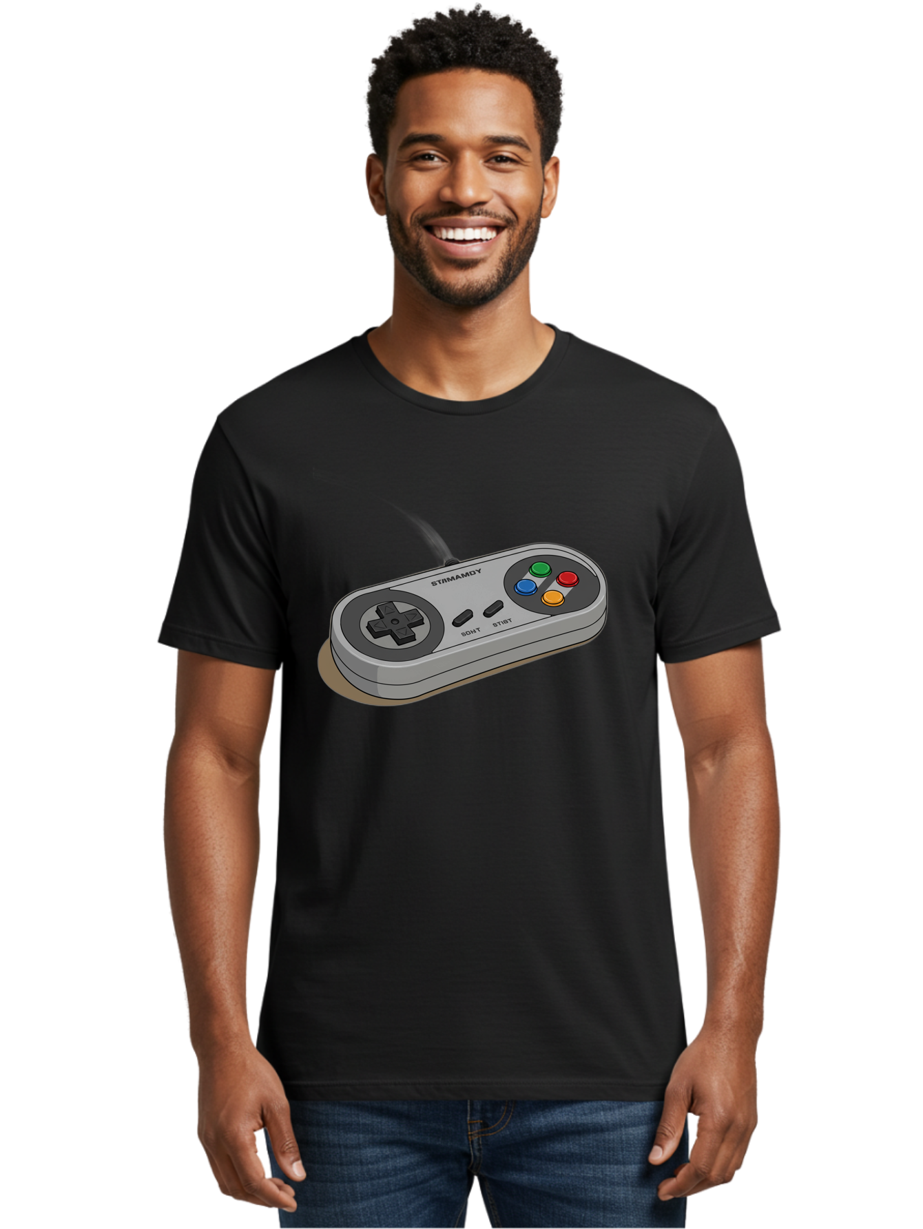 Sega-Stormd6Y-Gamepad Men'S Graphic Tee, 100% Cotton, Comfortable Casual Summer Wear, Machine Washable, Classic Gamepad, Sega Game Controller, Retro Gaming, Gamepad Design, 90S Gaming Nostalgia, Vintage Gaming, Gaming Peripherals, Bab389